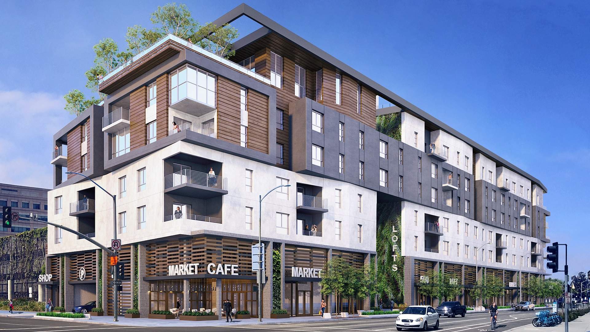 Apartment Building FullyFramed In Downtown Long Beach