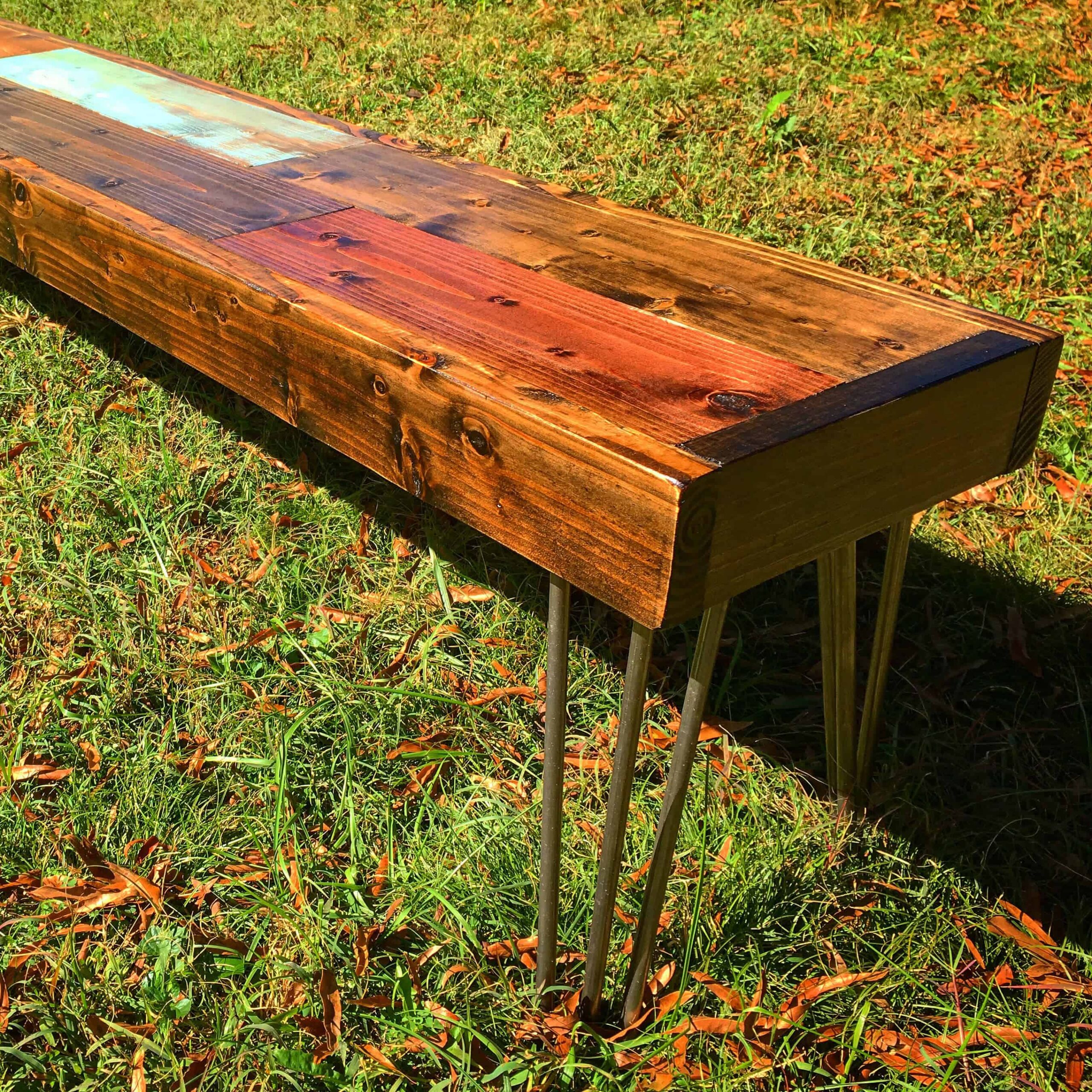 Patchwork Plank Bench Tutorial Lazy Guy DIY