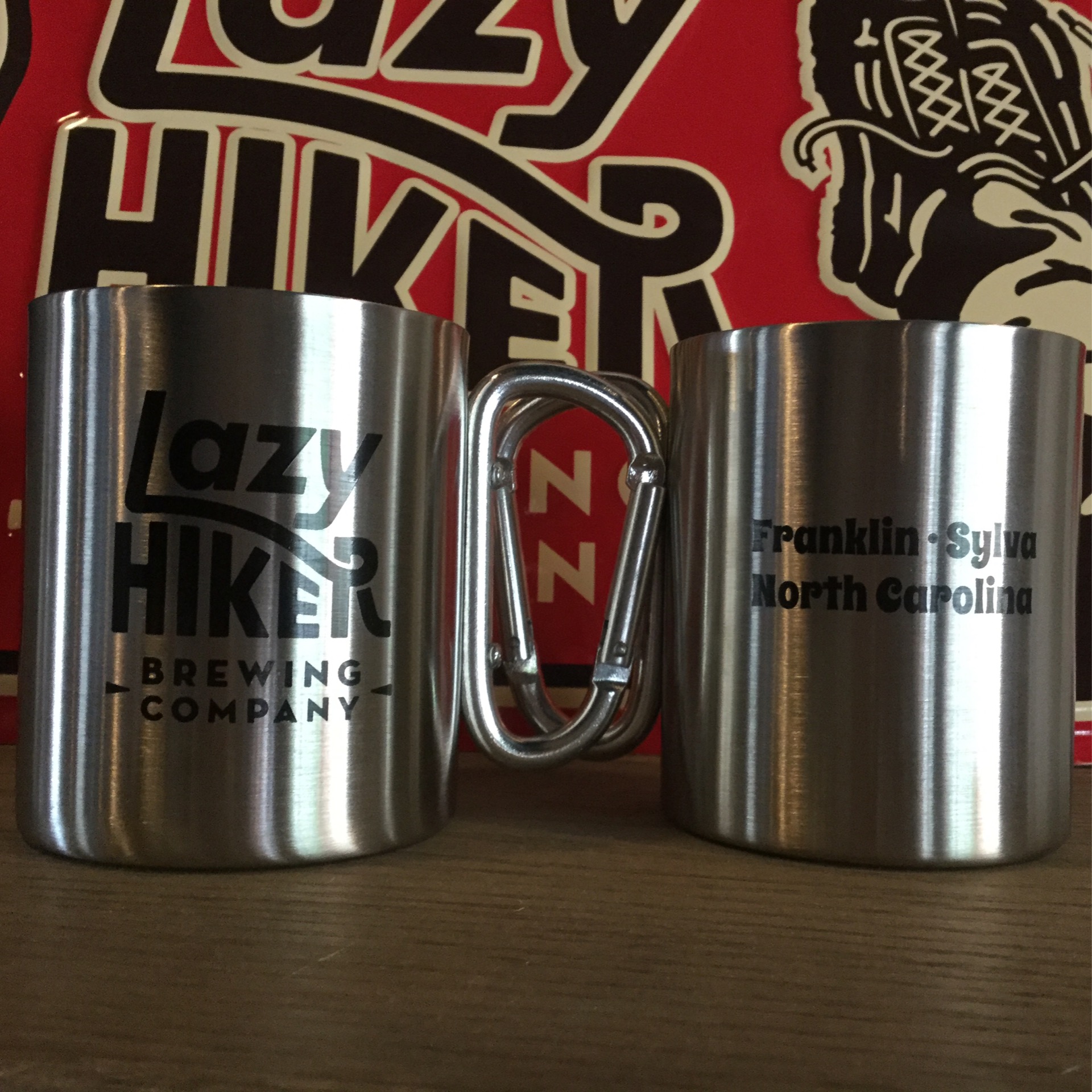 Carabiner Stainless Steel Mug 10oz Lazy Hiker Brewing