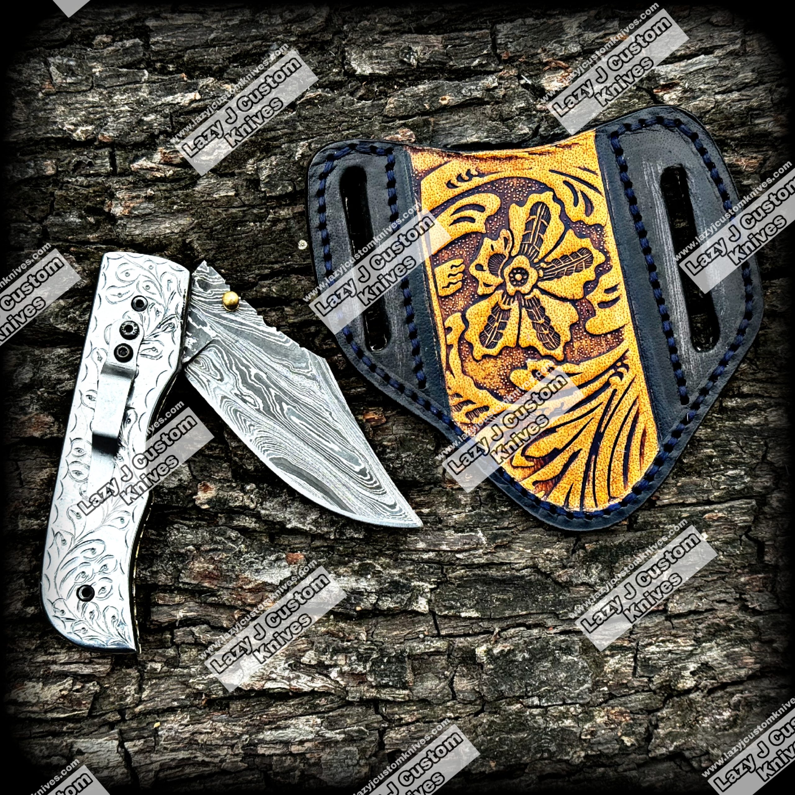 Custom handmade pocket knife Lazy J Custom Knives
