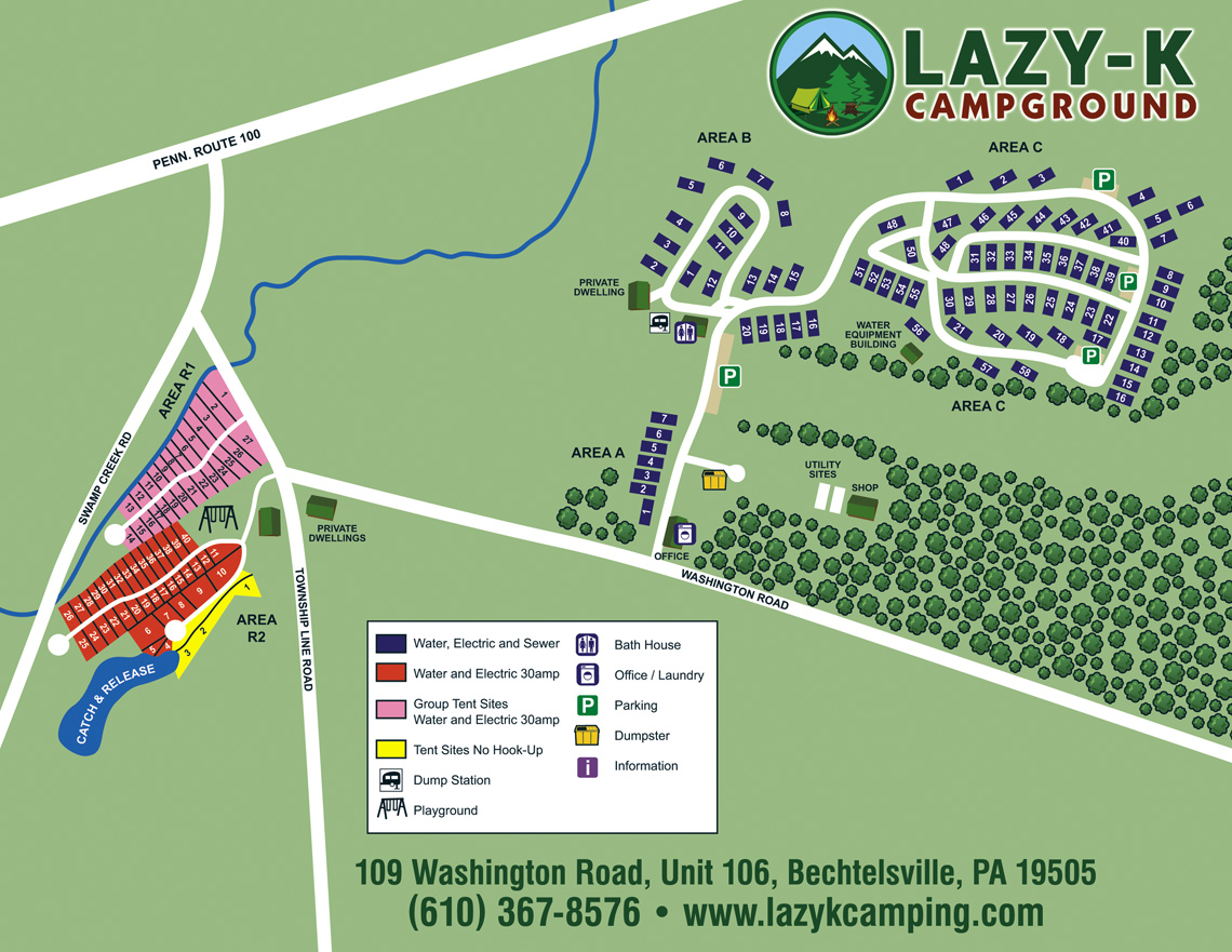 Lazy K Campground Site Map & Rules