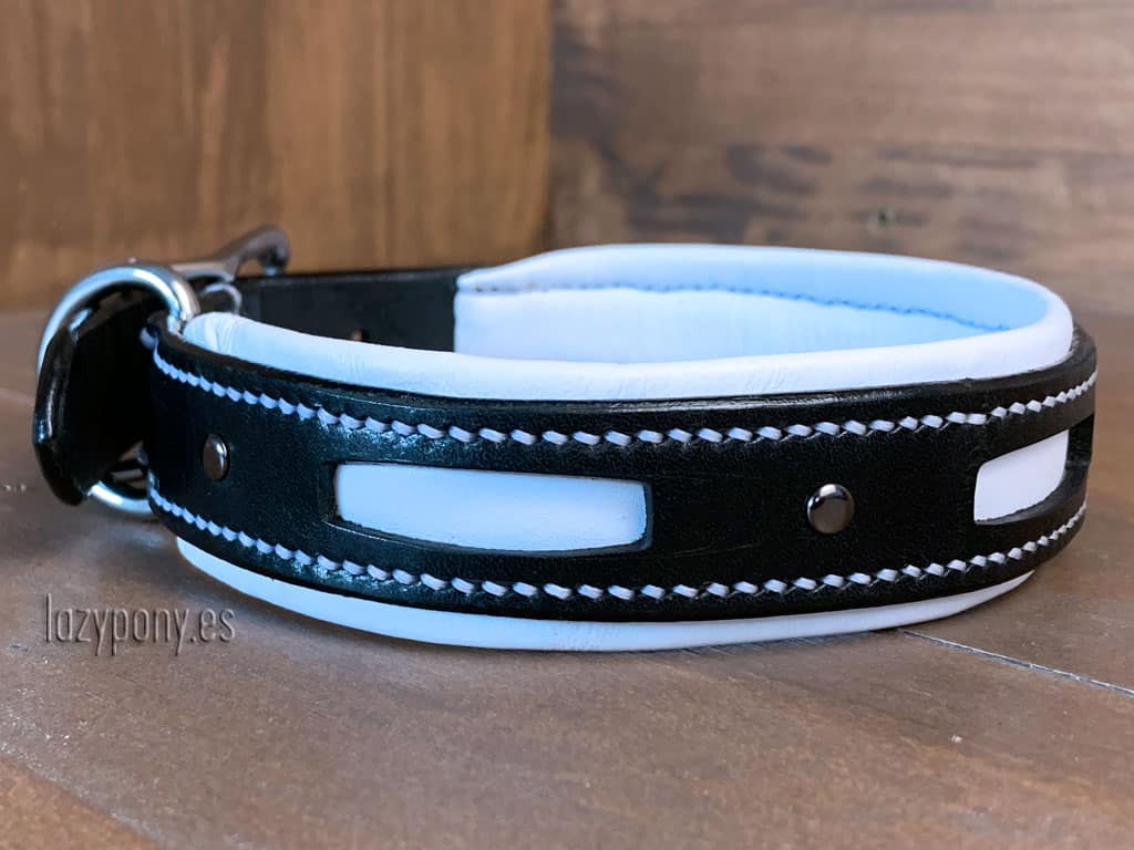 Spiked studded leather dog collar Wolf Lazypony