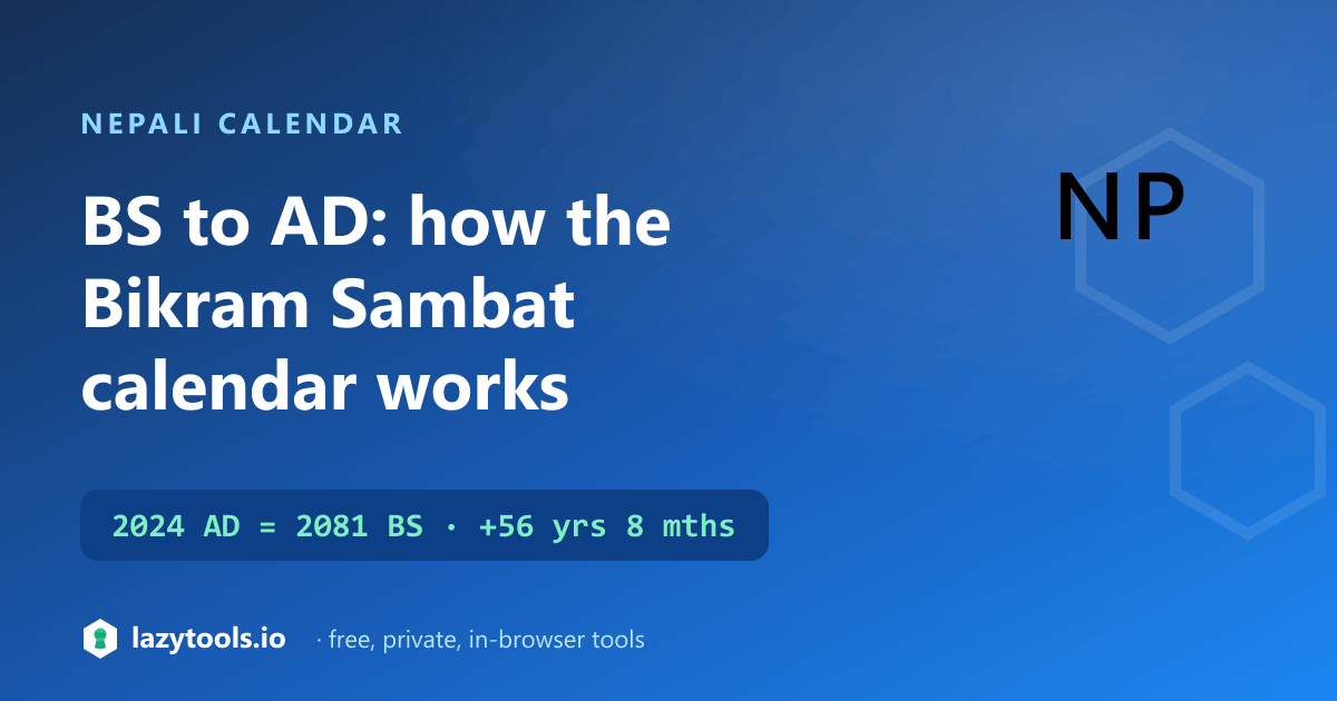 BS to AD (and Back) How the Nepali Bikram Sambat Calendar Works