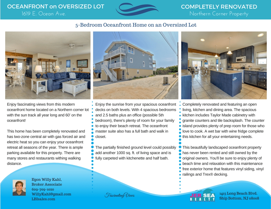 Ship Bottom Oceanfront Home For Sale WIlly Kahl, Broker Associate