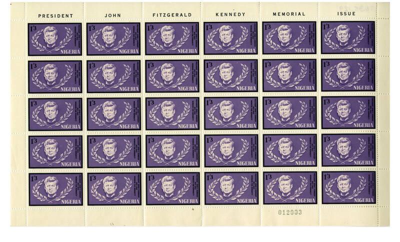 Nigeria JFK Memorial Stamps All Artifacts Lyndon B. Johnson