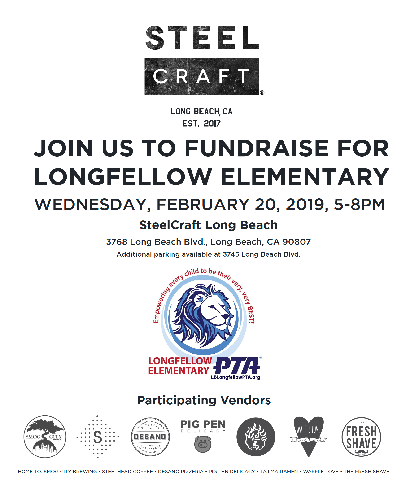 Steel Craft Night Support Longfellow PTA!
