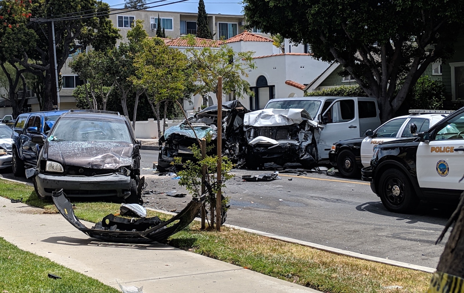 Woman and 5 dogs killed in crash that ended police pursuit • Long Beach