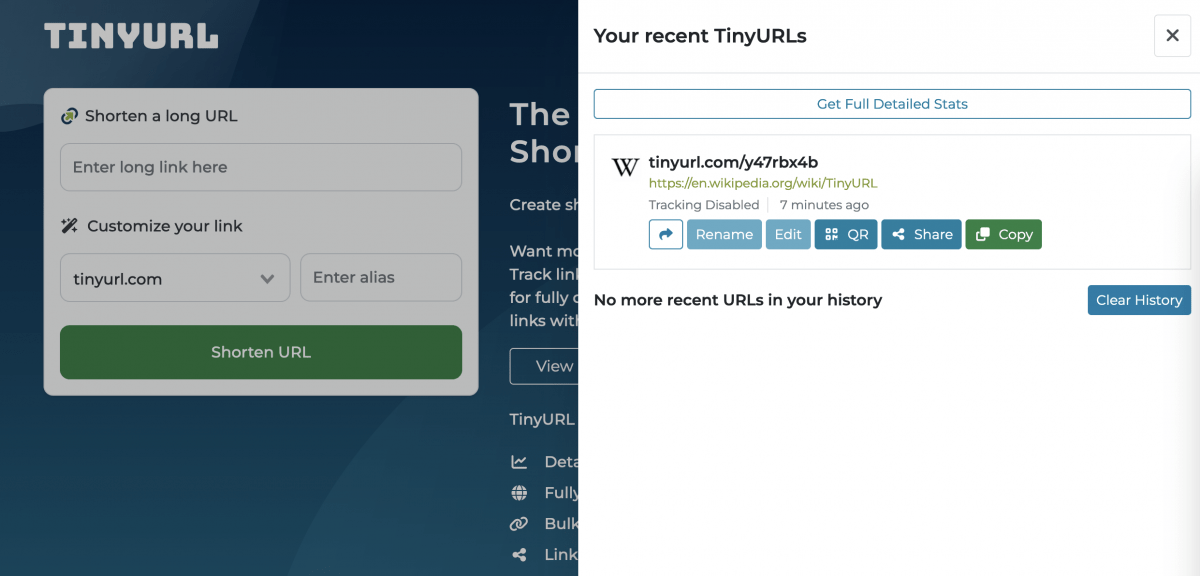 TinyURL comparé à lc.cx