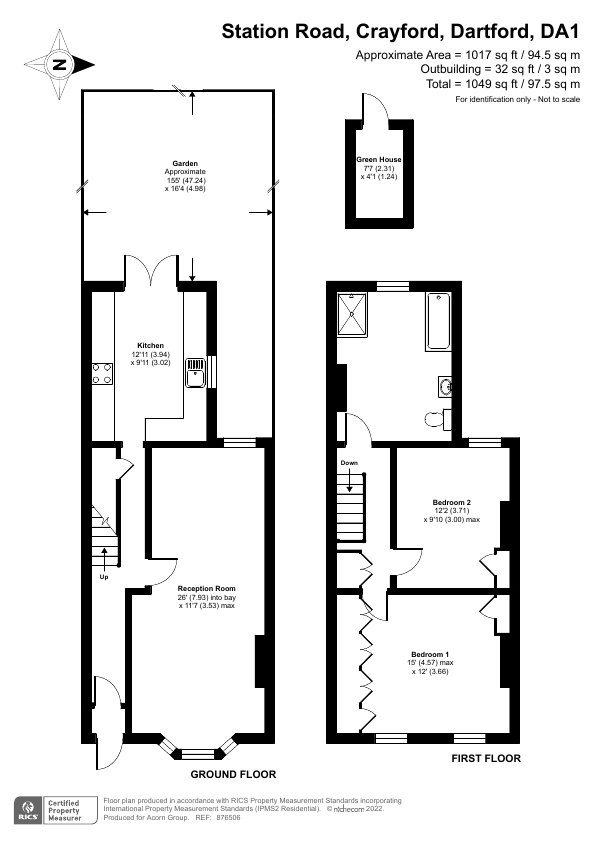 Station Road, Crayford, Dartford DA1, 2 bedroom terraced house for sale