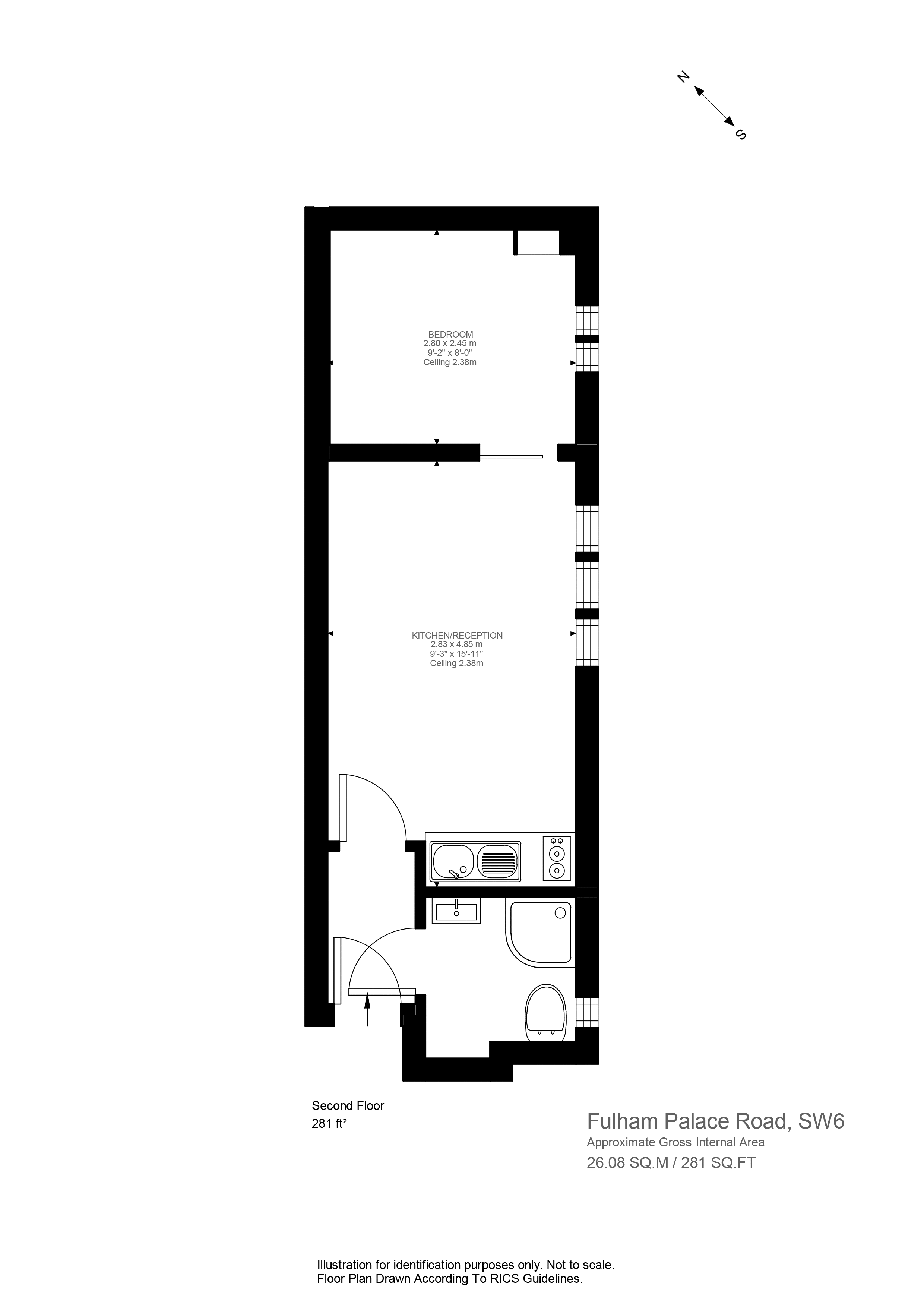 Fulham Palace Road, Fulham, London SW6, 1 bedroom flat for sale