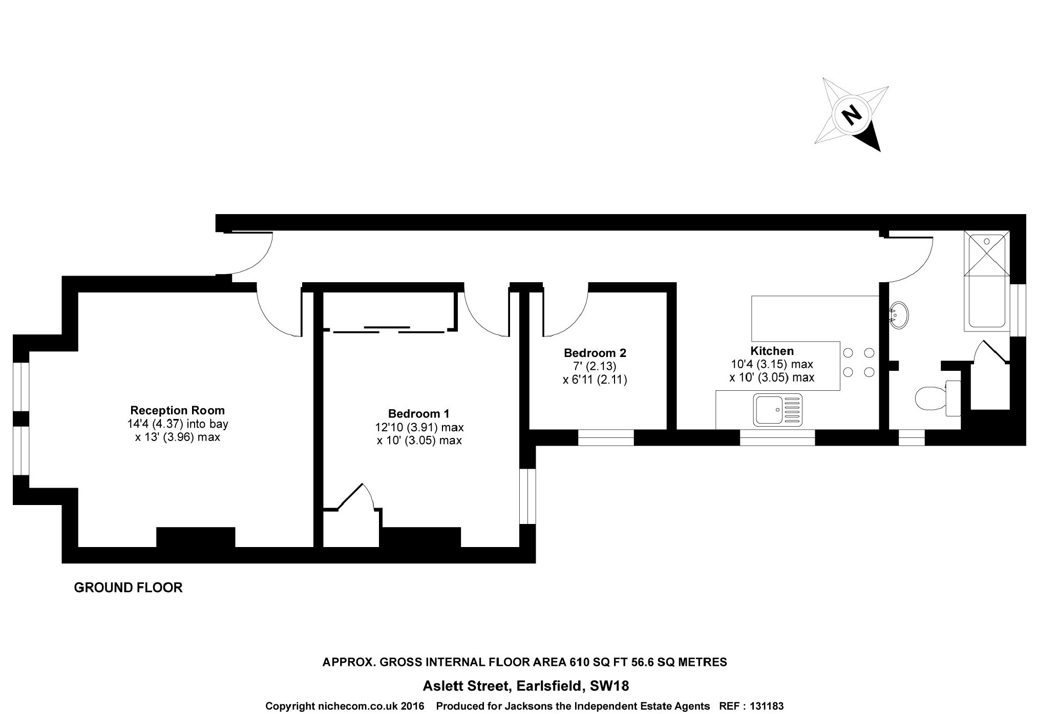 Aslett Street, London SW18, 2 bedroom flat to rent 64175613