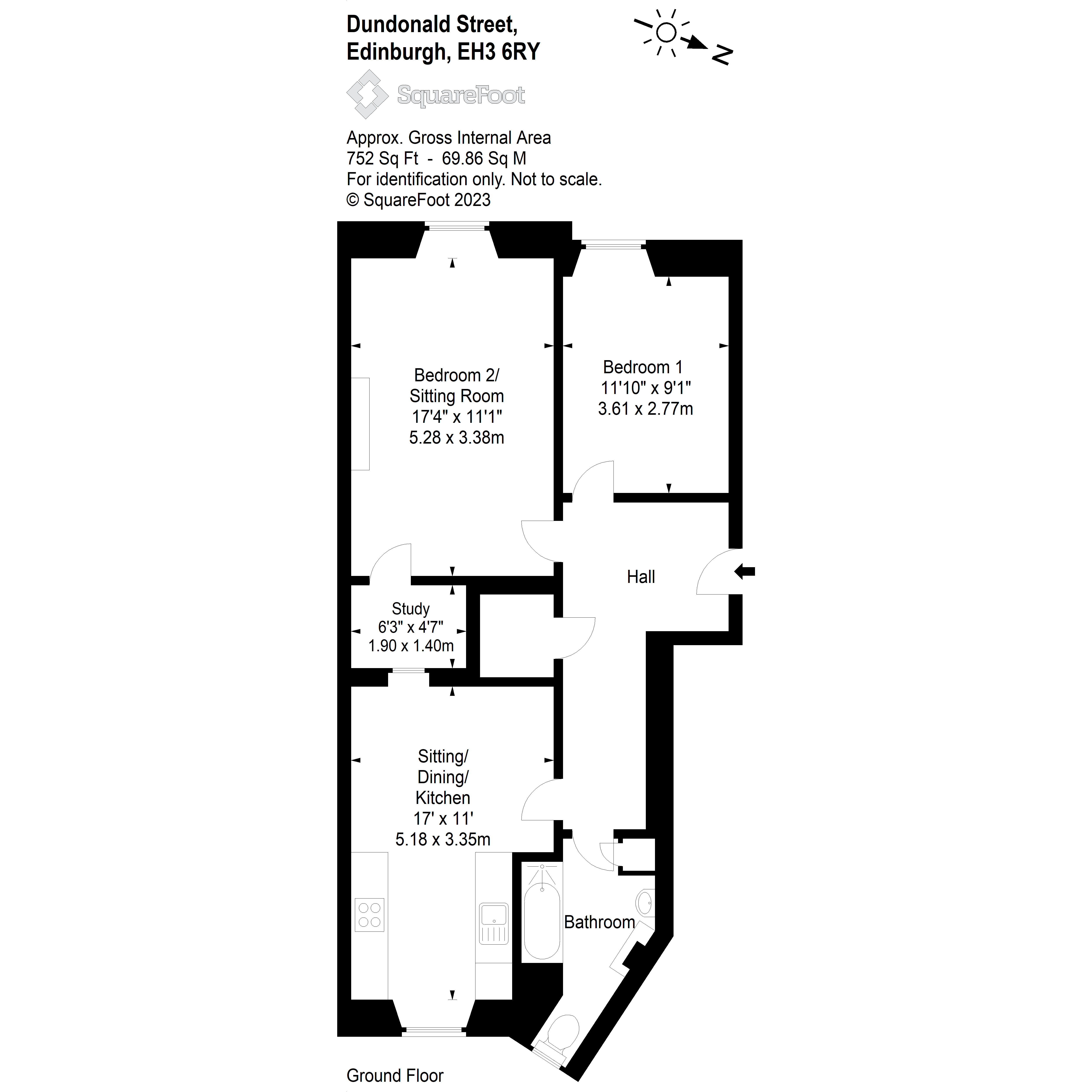 24, Dundonald Street, Edinburgh EH3, 1 bedroom flat for sale 64462615