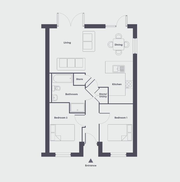 Plot 30, Goldcrest, The Hedgerows, Pilsley, Chesterfield S45, 2 bedroom