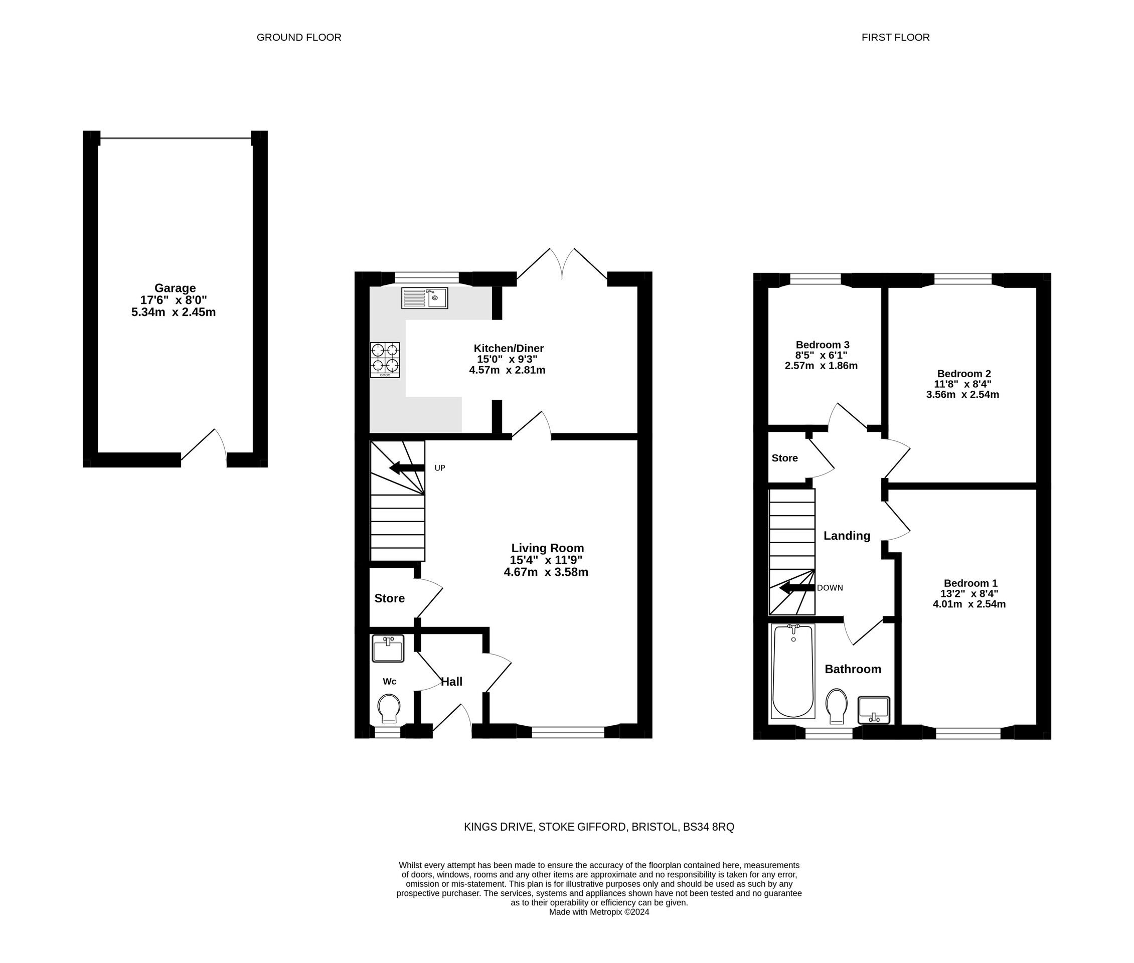 Kings Drive, Stoke Gifford, Bristol BS34, 3 bedroom terraced house for