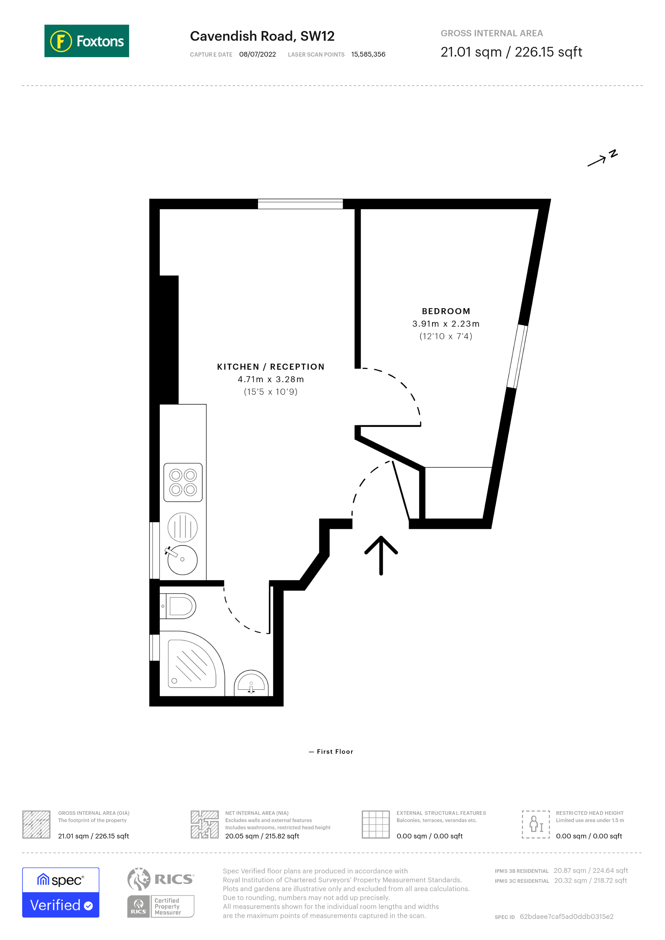 Cavendish Road, Balham, London SW12, 1 bedroom flat to rent 64105616