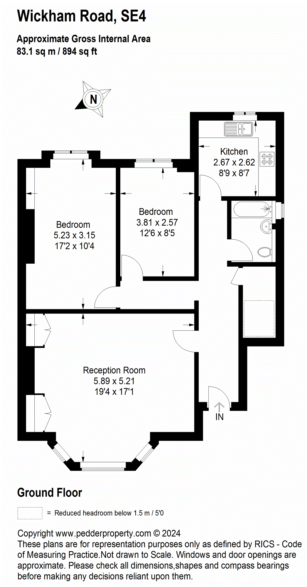 Wickham Road, Brockley, London SE4, 2 bedroom for sale
