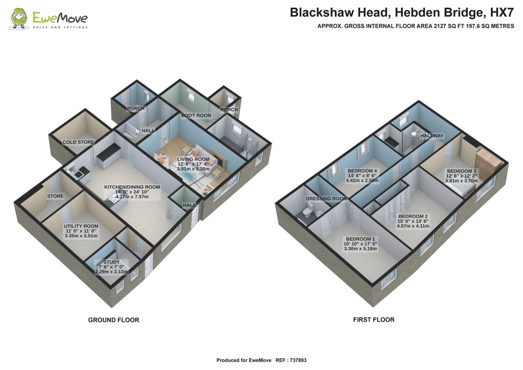 Blackshaw Head, Hebden Bridge HX7, 4 bedroom semidetached house for