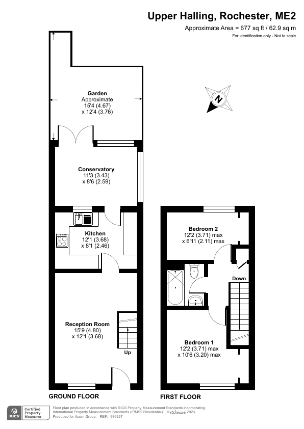 Bradley Road, Upper Halling, Rochester ME2, 2 bedroom semidetached
