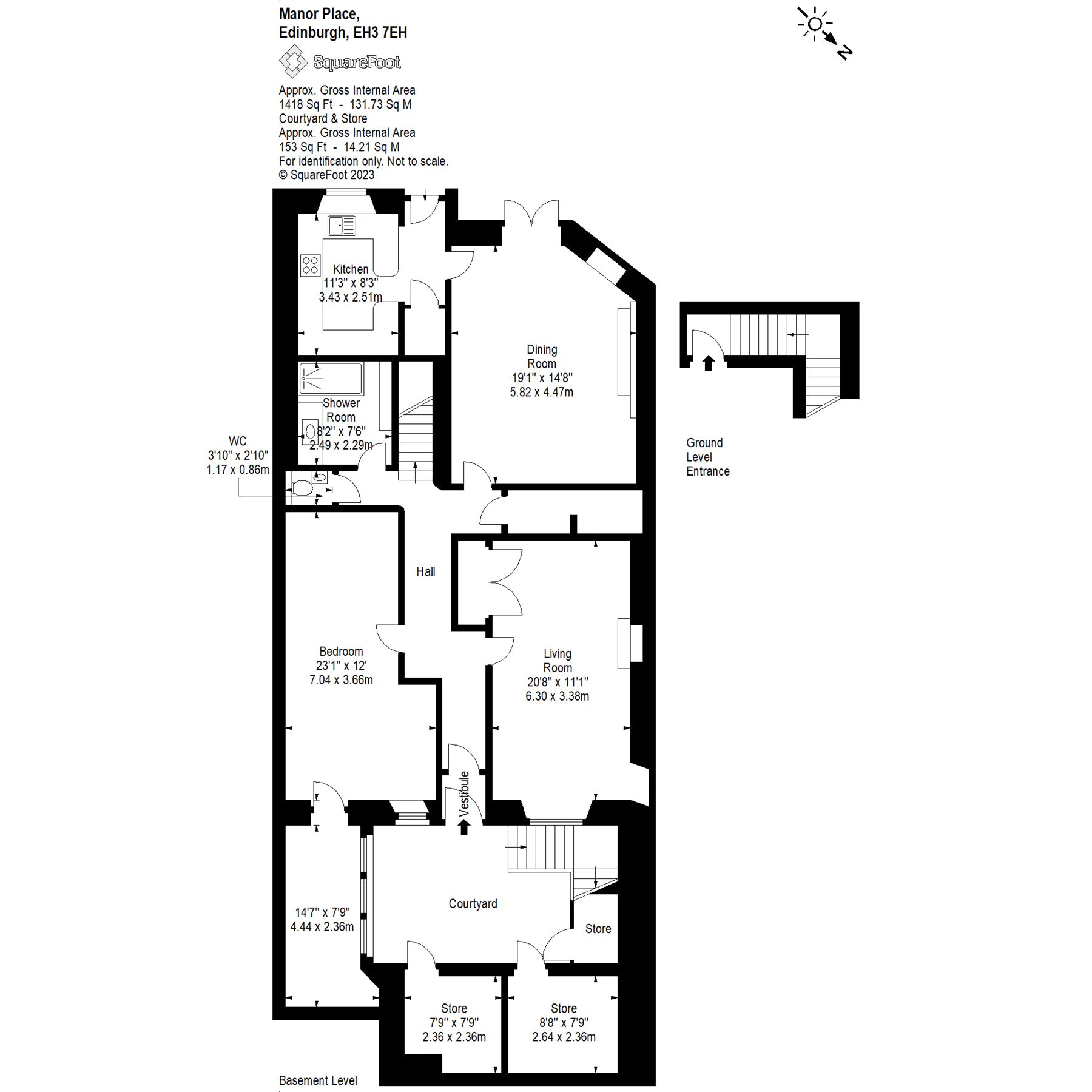 58B, Manor Place, West End, Edinburgh EH3, 2 bedroom flat for sale