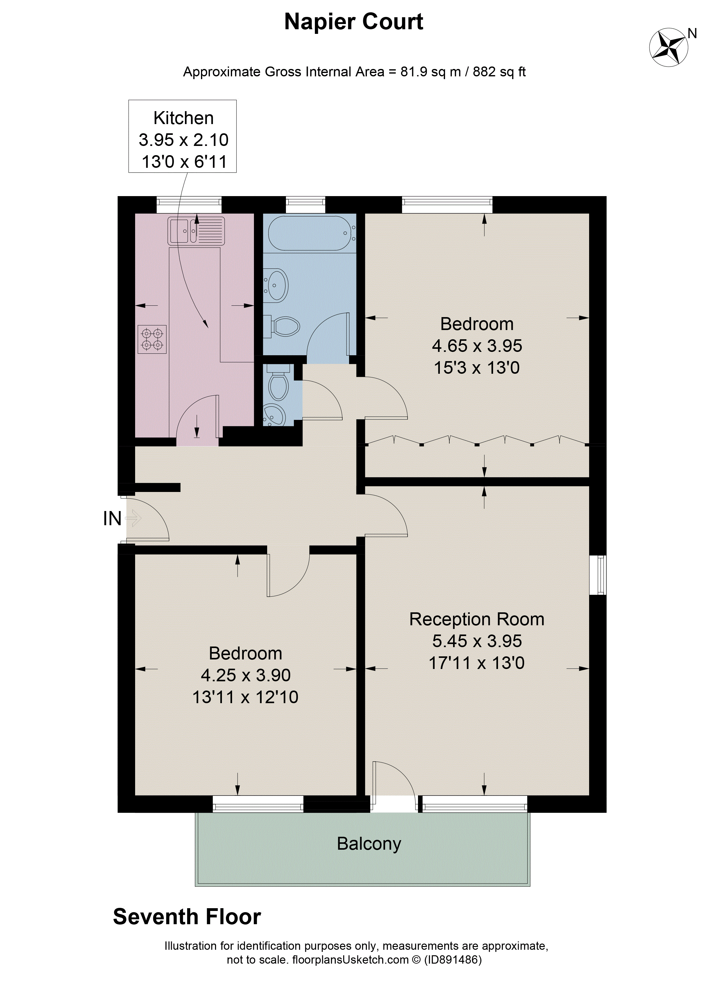 Napier Court, Ranelagh Gardens, Fulham, London SW6, 2 bedroom flat for
