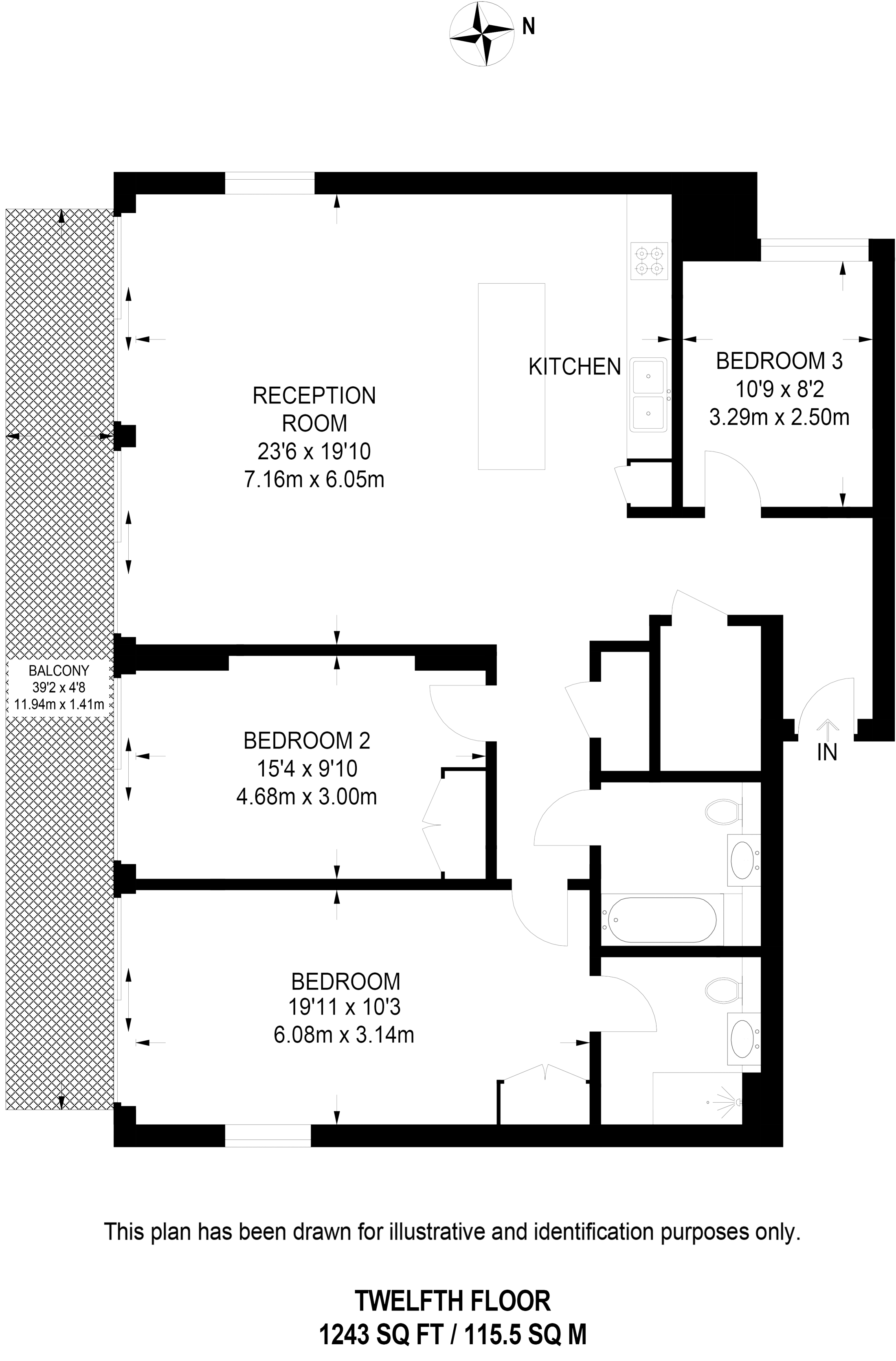 Gwynne Road, Battersea Square, London SW11, 3 bedroom flat for sale