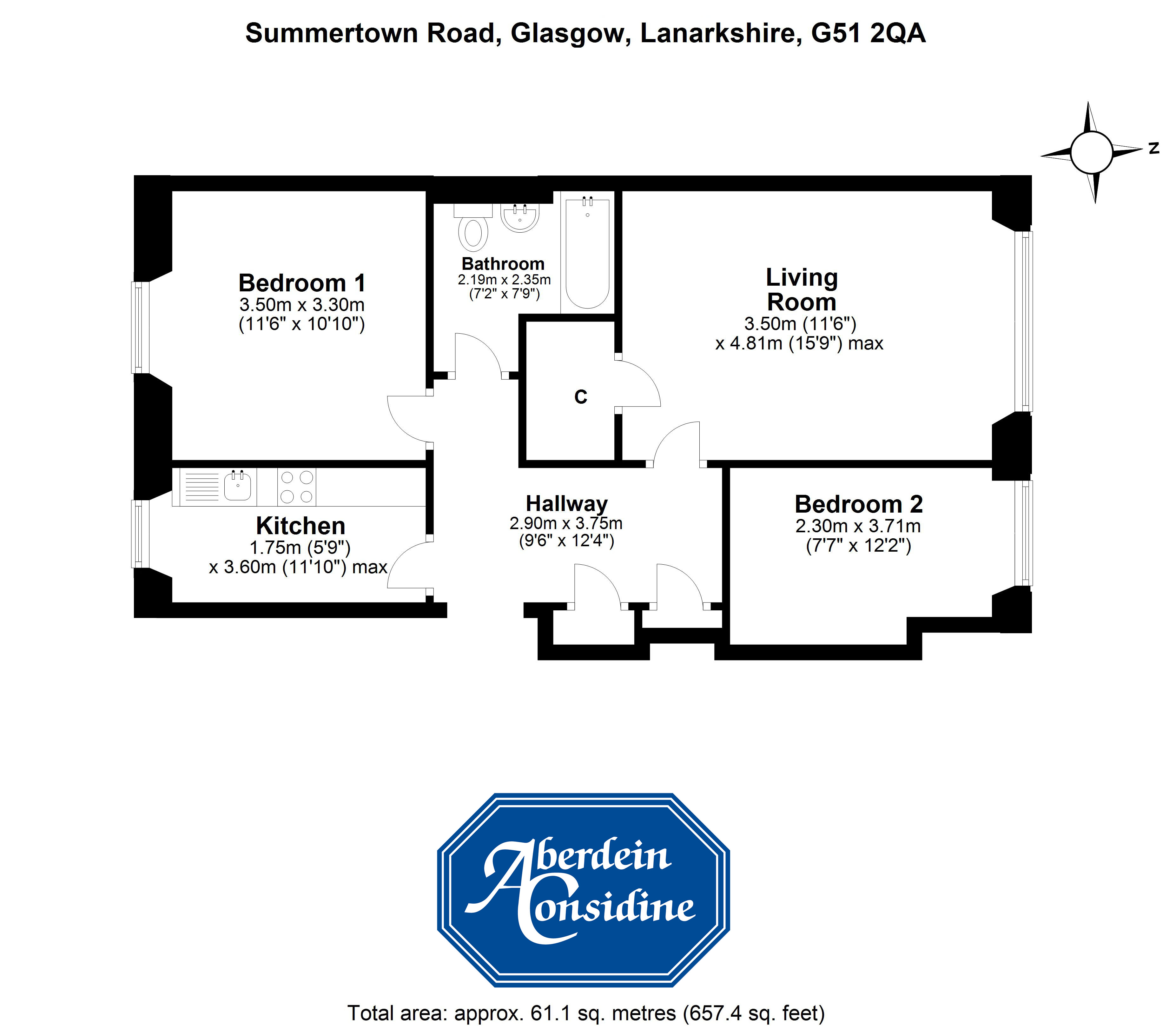 Flat 0/2, 31 Summertown Road, Glasgow, Lanarkshire G51, 2 bedroom flat