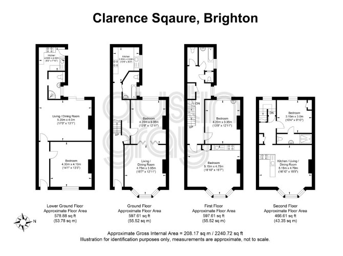 Clarence Square, Brighton BN1, 4 bedroom terraced house for sale