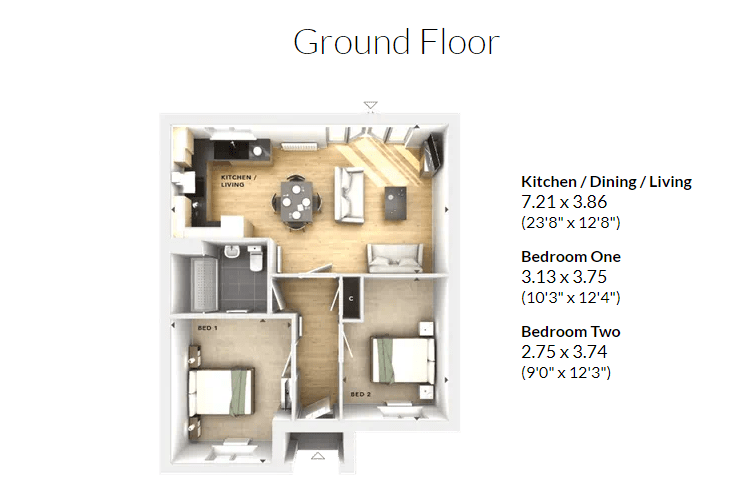 Evesham Gate, Cheltenham Road, Evesham WR11, 2 bedroom bungalow for