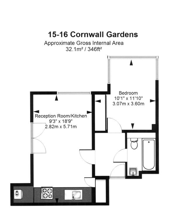 Cornwall Gardens, London SW7, 1 bedroom flat to rent 63328028