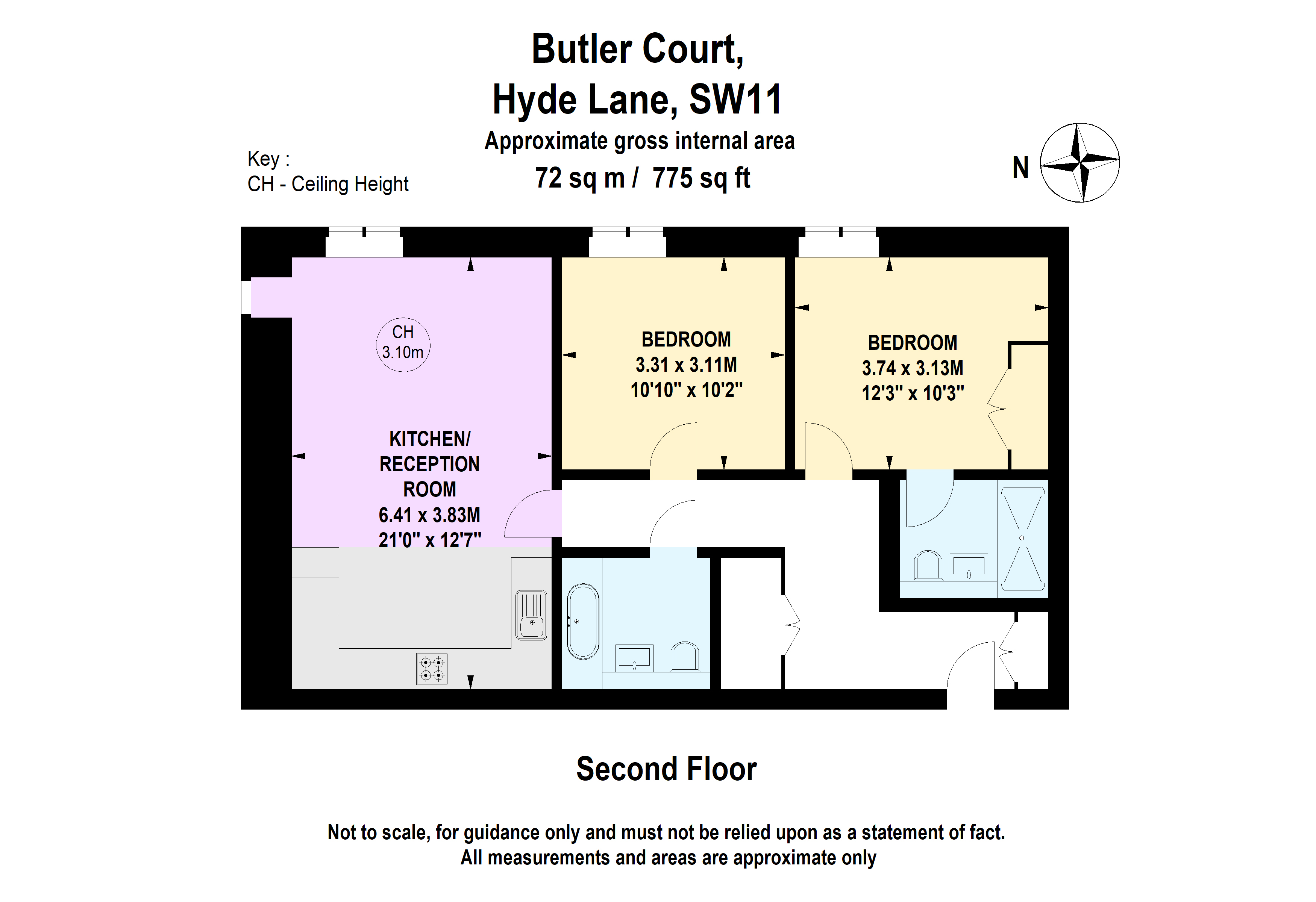 Butler Court, Hyde Lane SW11, 2 bedroom flat for sale 65868451
