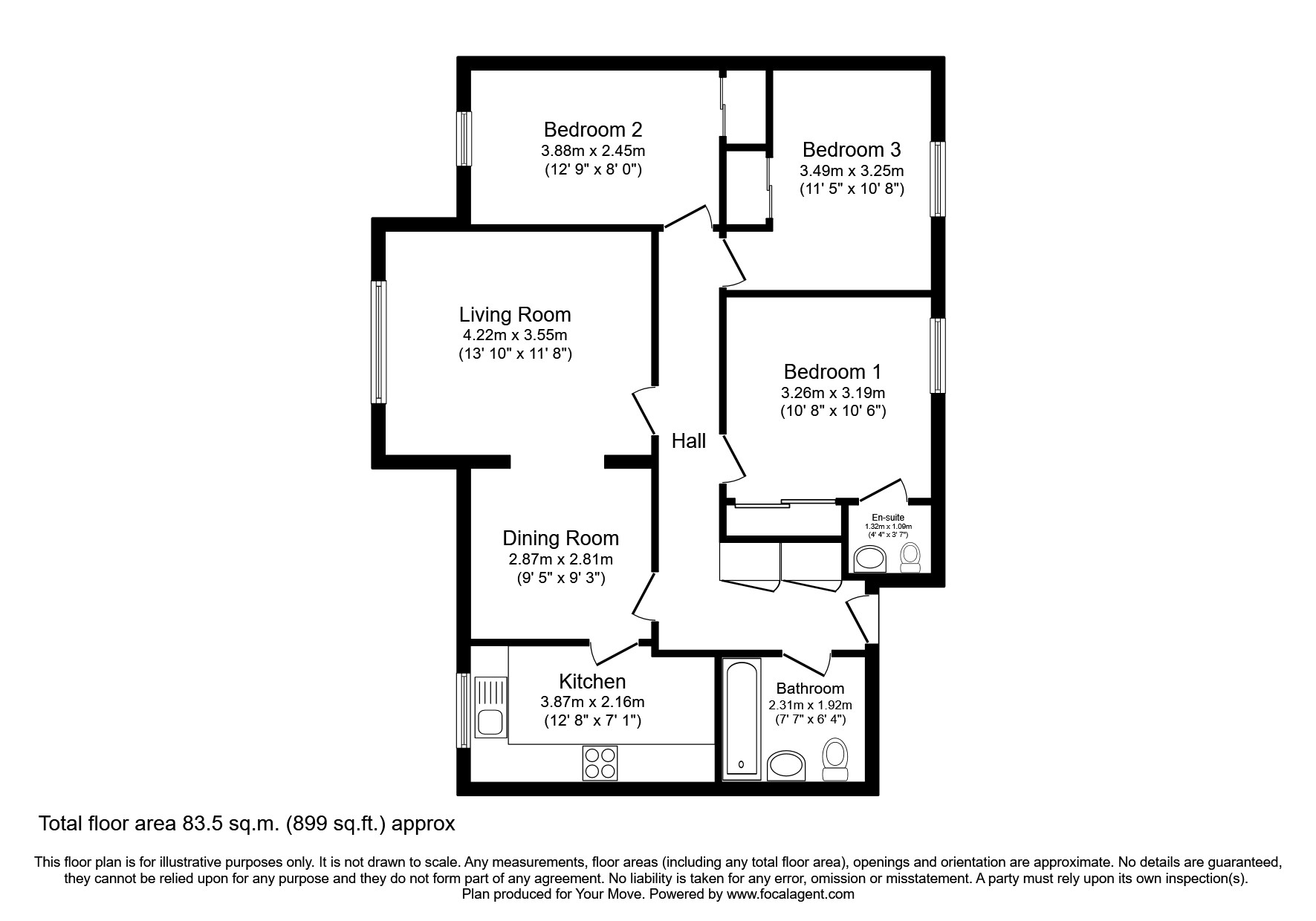 Eskside Court, Ironmills Road, Dalkeith, Midlothian EH22, 3 bedroom