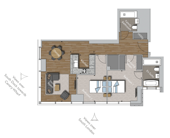 Blackwall Way, London E14, 2 bedroom flat for sale 63955369