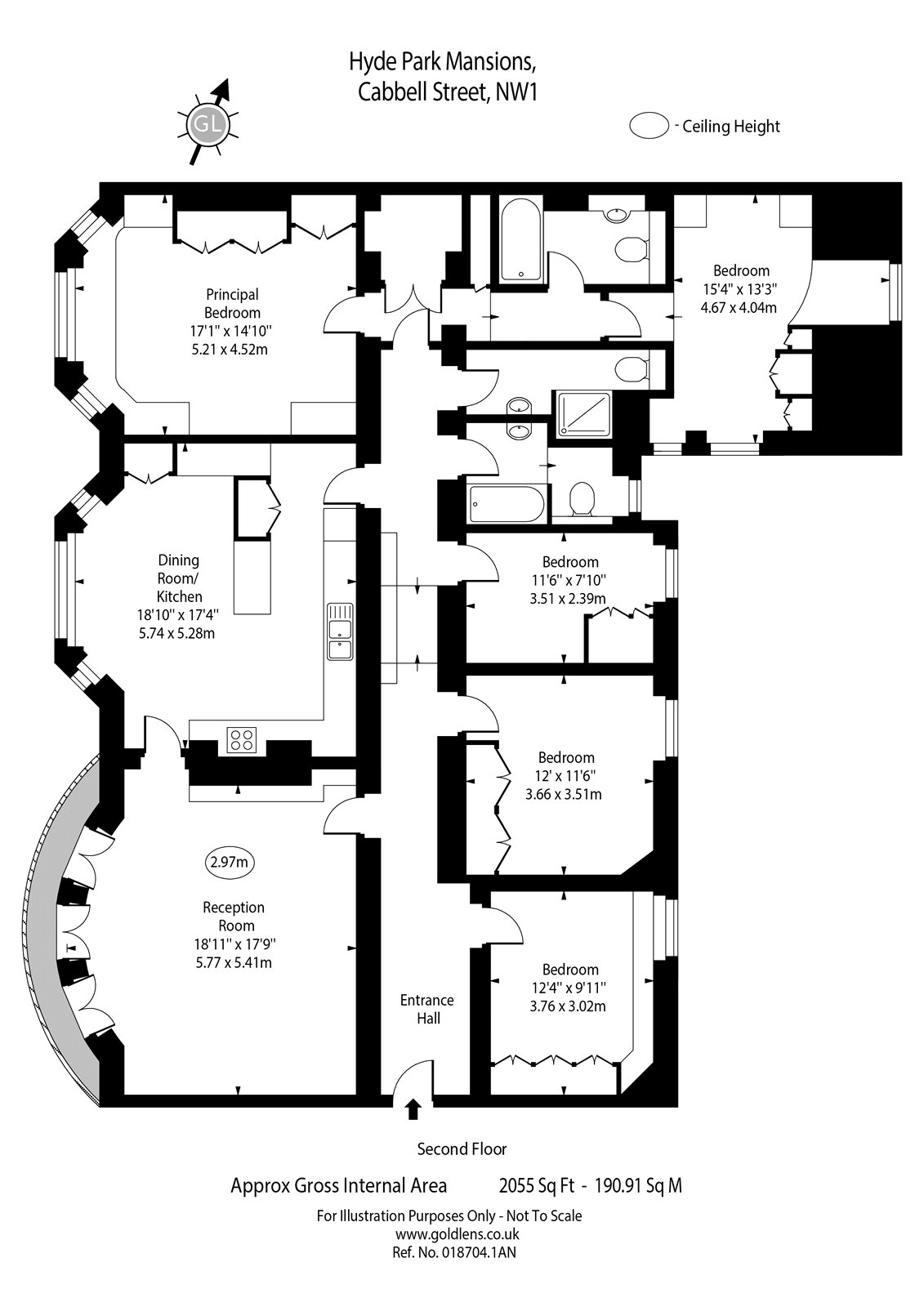 Hyde Park Mansions, Cabbell Street, Marylebone, London NW1, 5 bedroom