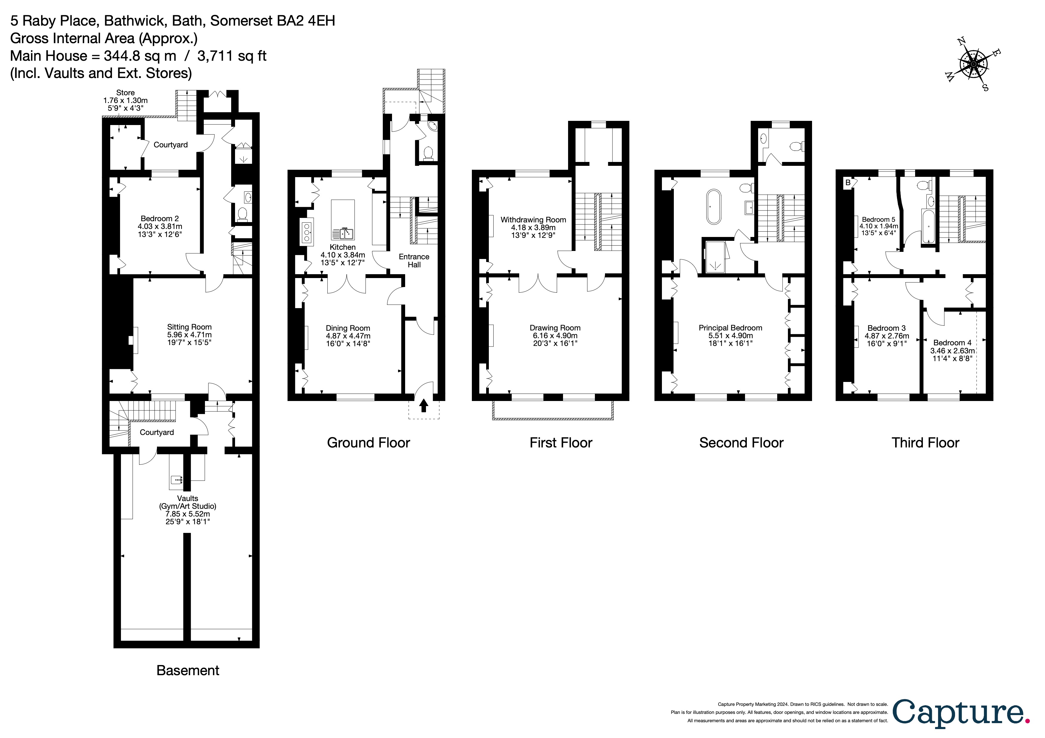 Raby Place, Bathwick, Bath, Somerset BA2, 5 bedroom terraced house for