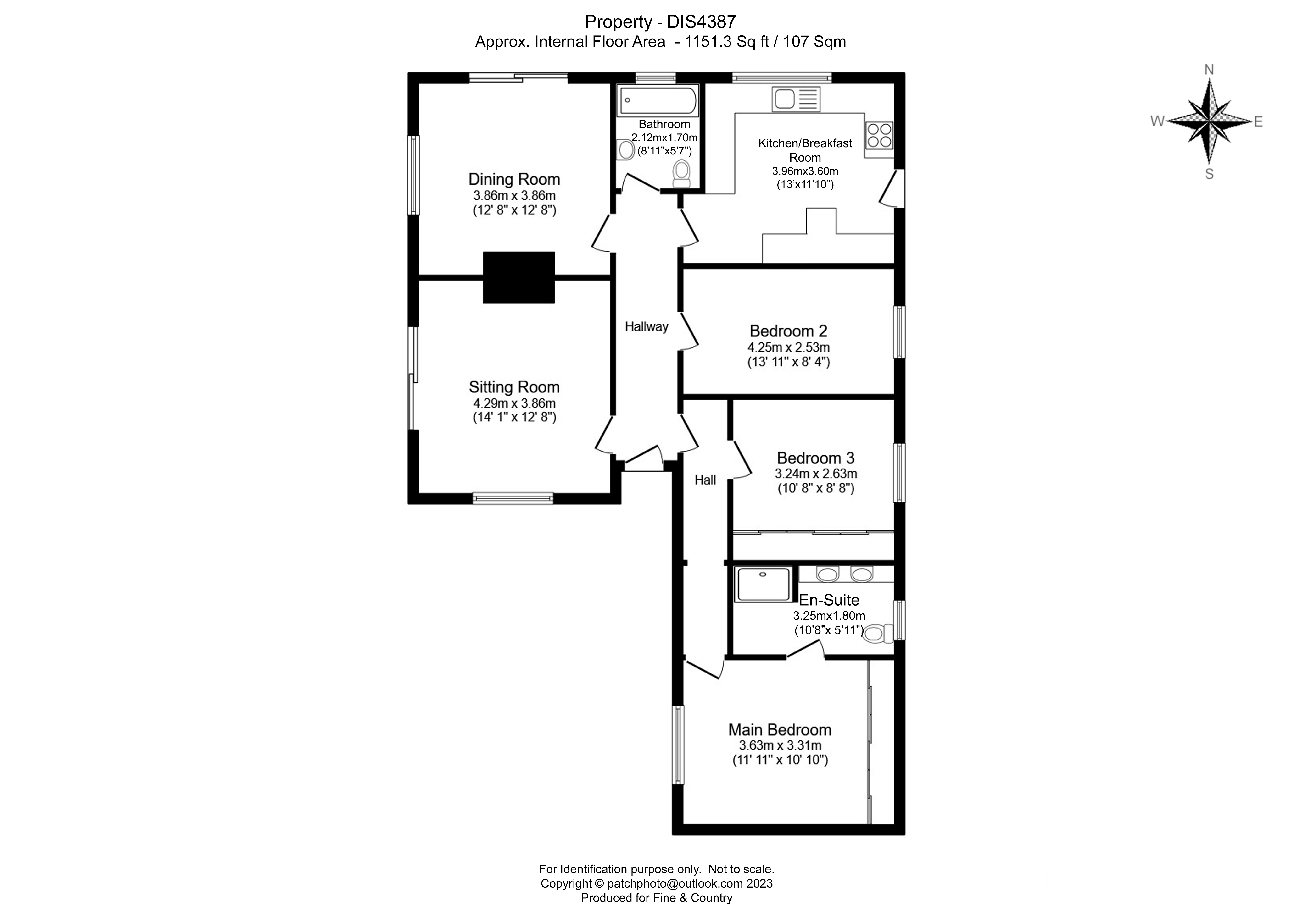 Kates Lane, Wetherden, Stowmarket IP14, 3 bedroom detached bungalow for
