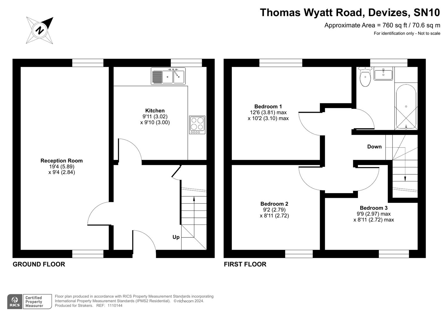 3 bed terraced house for sale in Chapel Court, Thomas Wyatt Road SN10