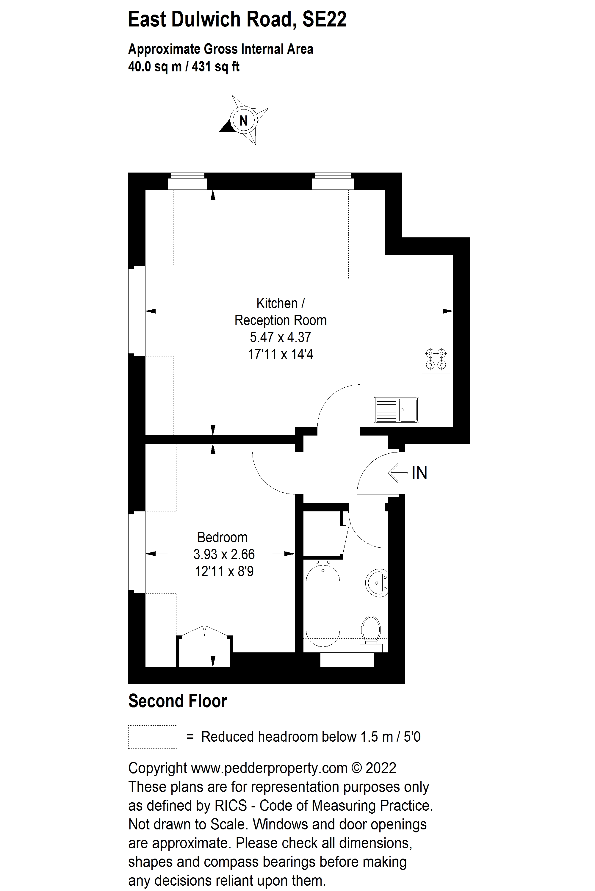 East Dulwich Road, East Dulwich, London SE22, 1 bedroom flat for sale