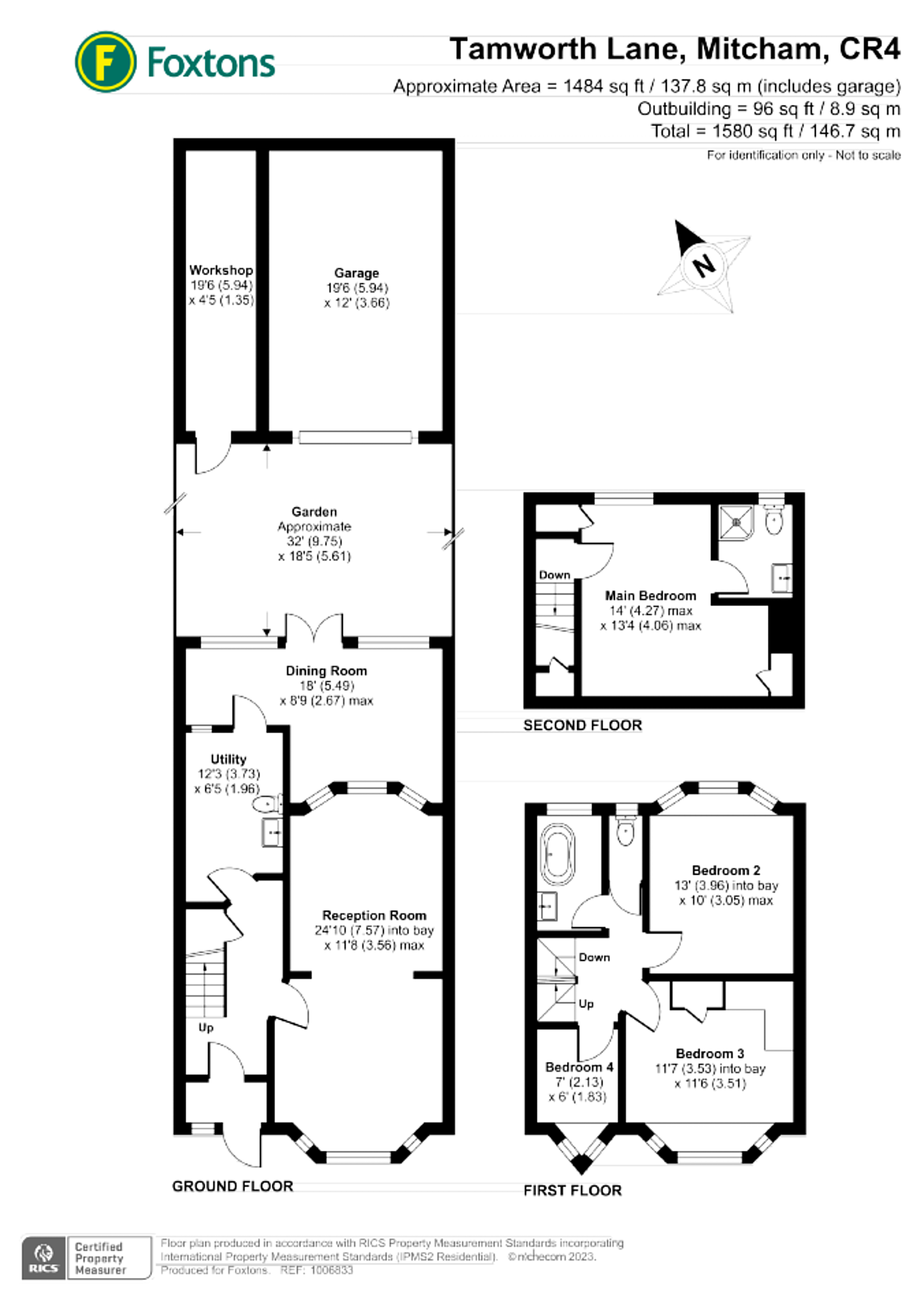 4 bed terraced house for sale in Tamworth Lane, Mitcham CR4 67736425
