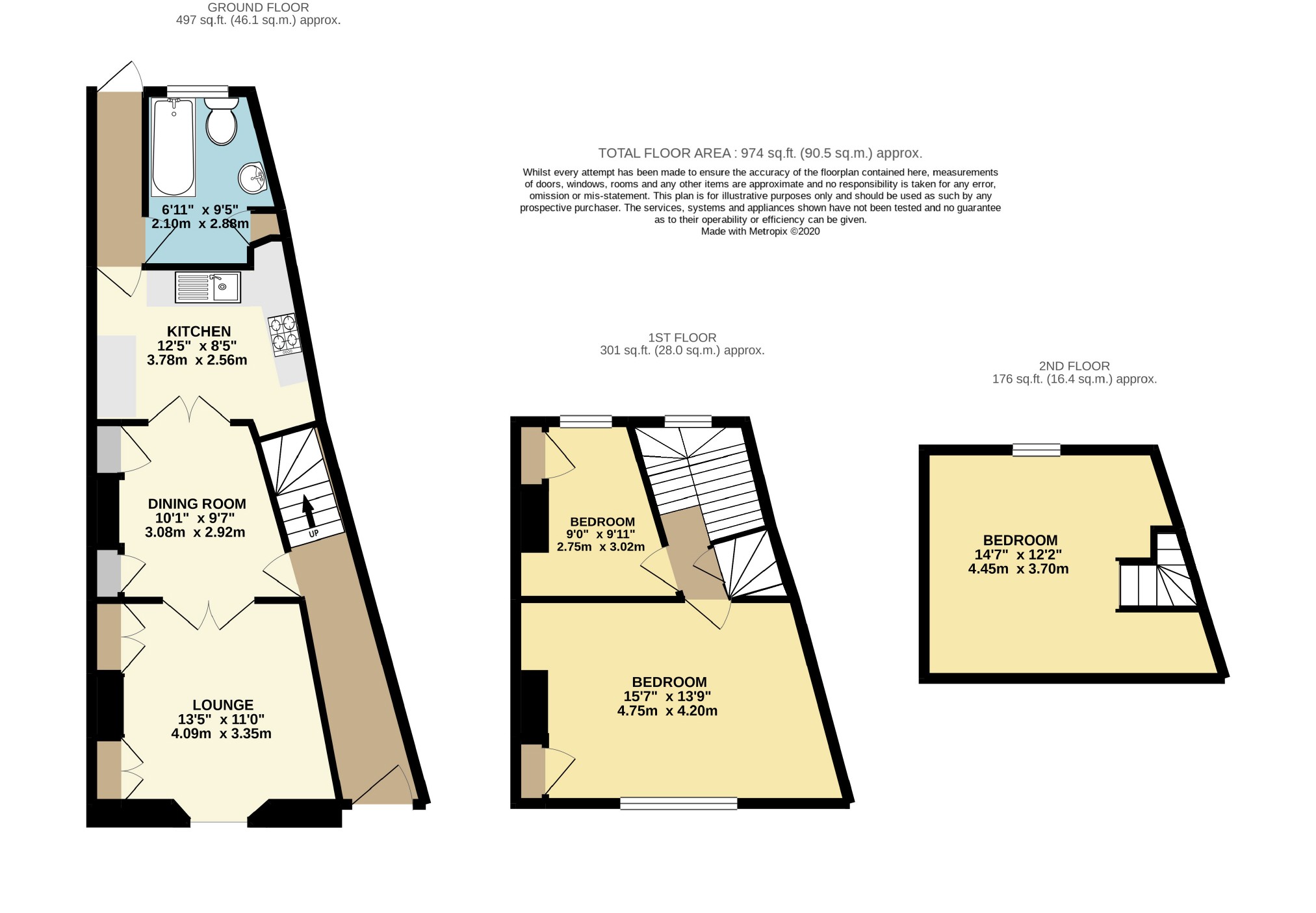 3 bed terraced house for sale in Bella Vista Road, Furzeham, Brixham