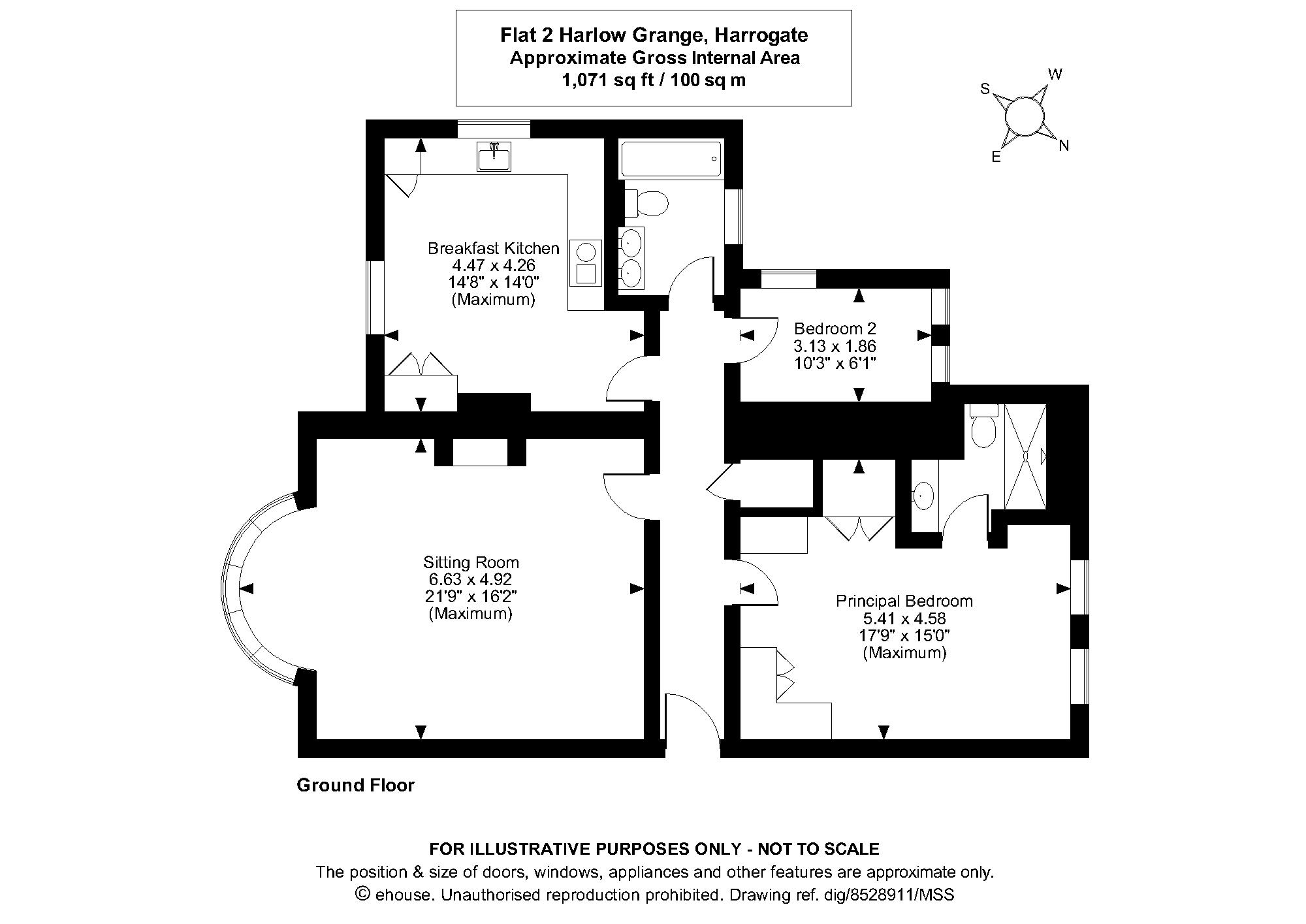 Flat 2, Harlow Grange, Otley Road, Harrogate, North Yorkshire HG3, 2