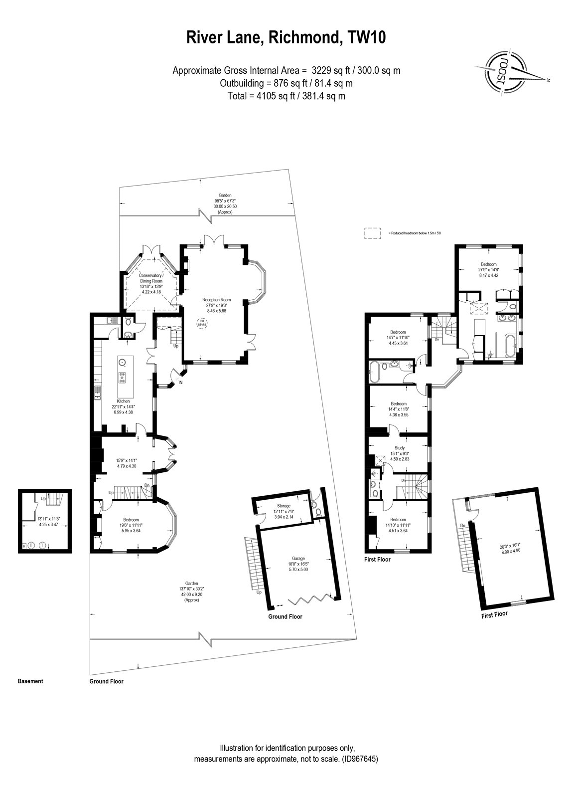 River Lane, Petersham, Richmond TW10, 5 bedroom semidetached house for