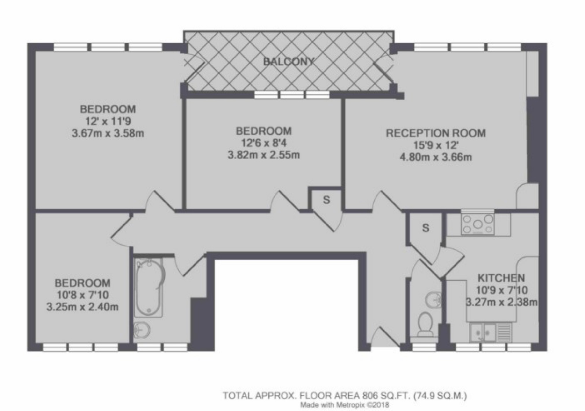 Pendle Road, London SW16, 3 bedroom flat for sale 61047391