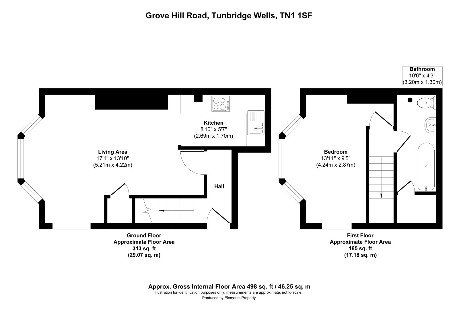 Grove Hill Road, Tunbridge Wells TN1, 1 bedroom flat for sale