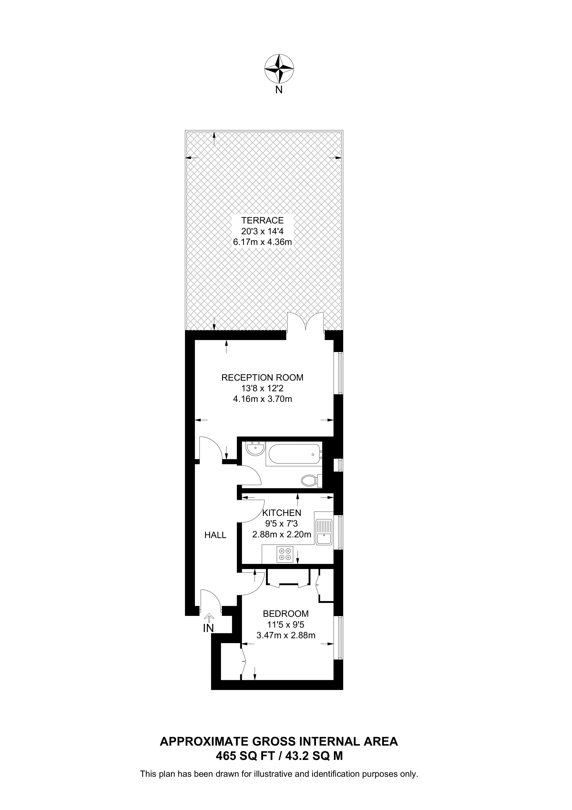 Nightingale Lane, Clapham South, London SW12, 1 bedroom flat for sale