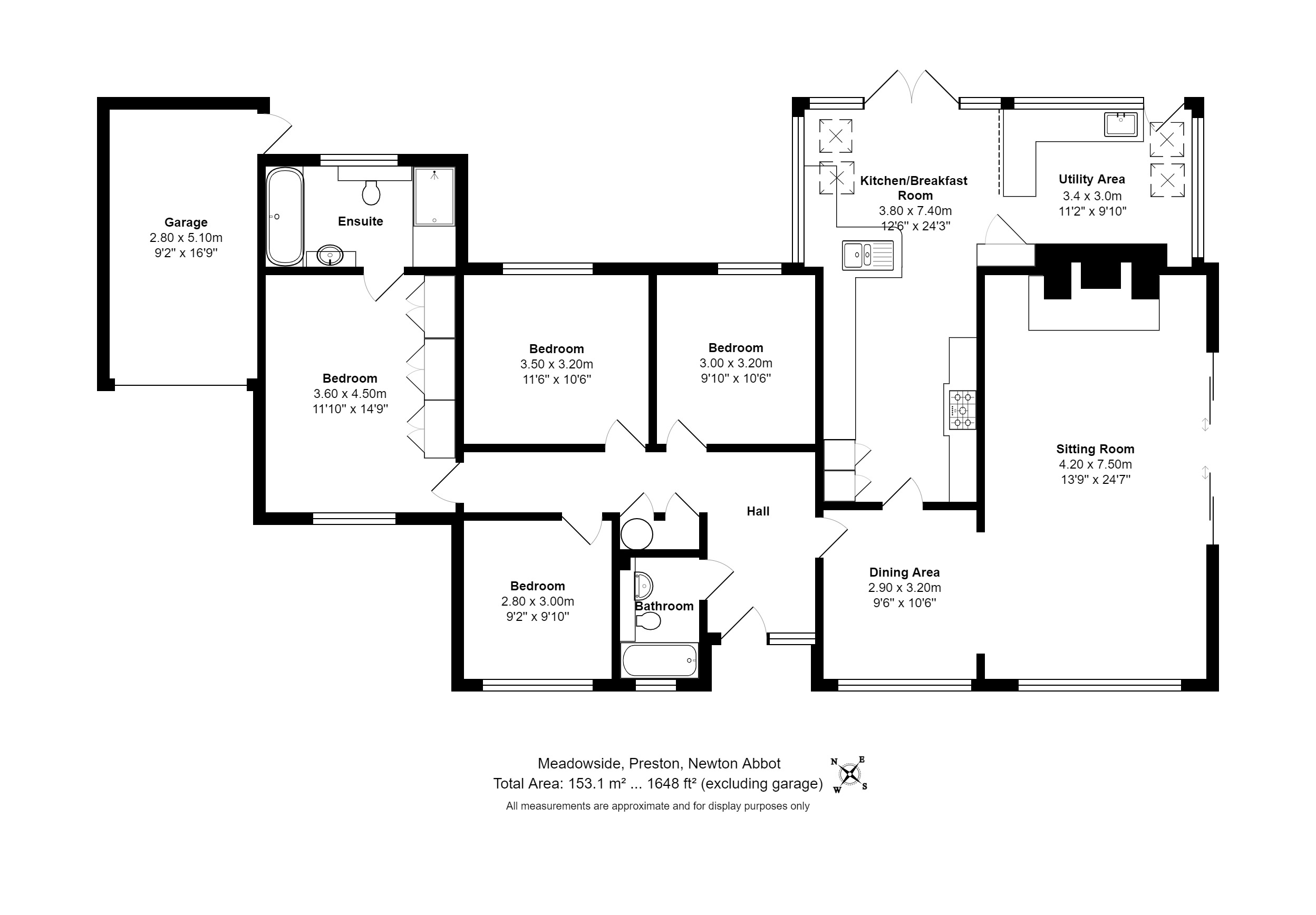 Glebe Close, Manor Road, Newton Abbot TQ12, 4 bedroom bungalow for sale