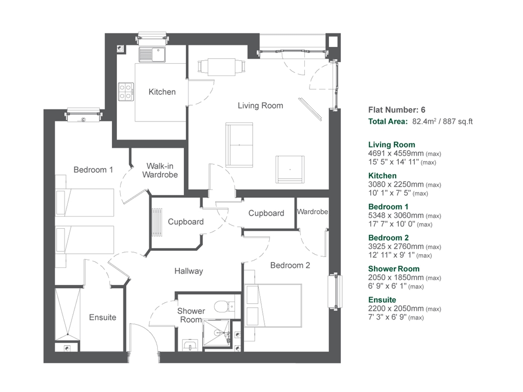 New home, 2 bed property for sale in Springkell Avenue, Glasgow G41