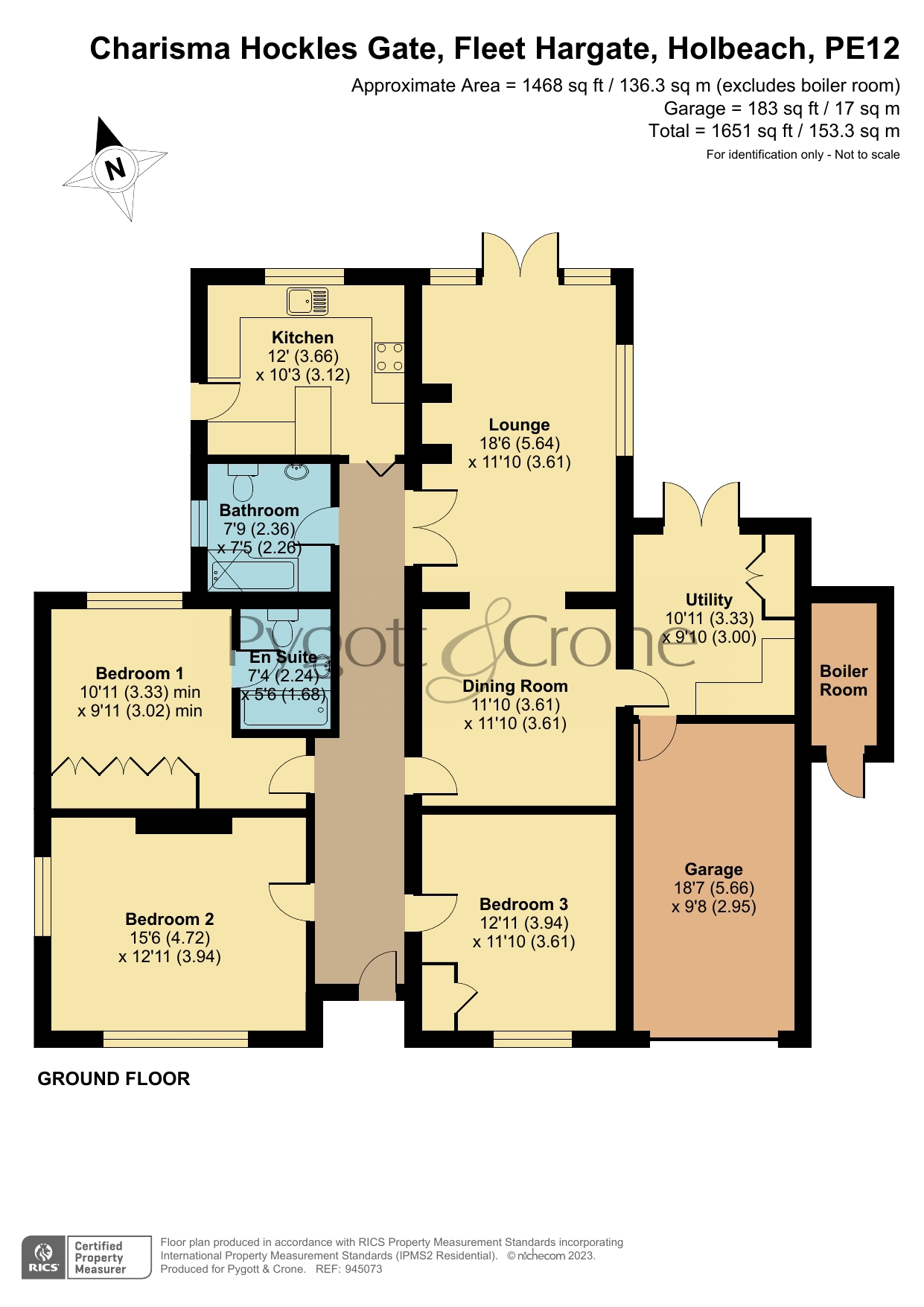Hocklesgate, Fleet Hargate PE12, 3 bedroom bungalow for sale 63924231