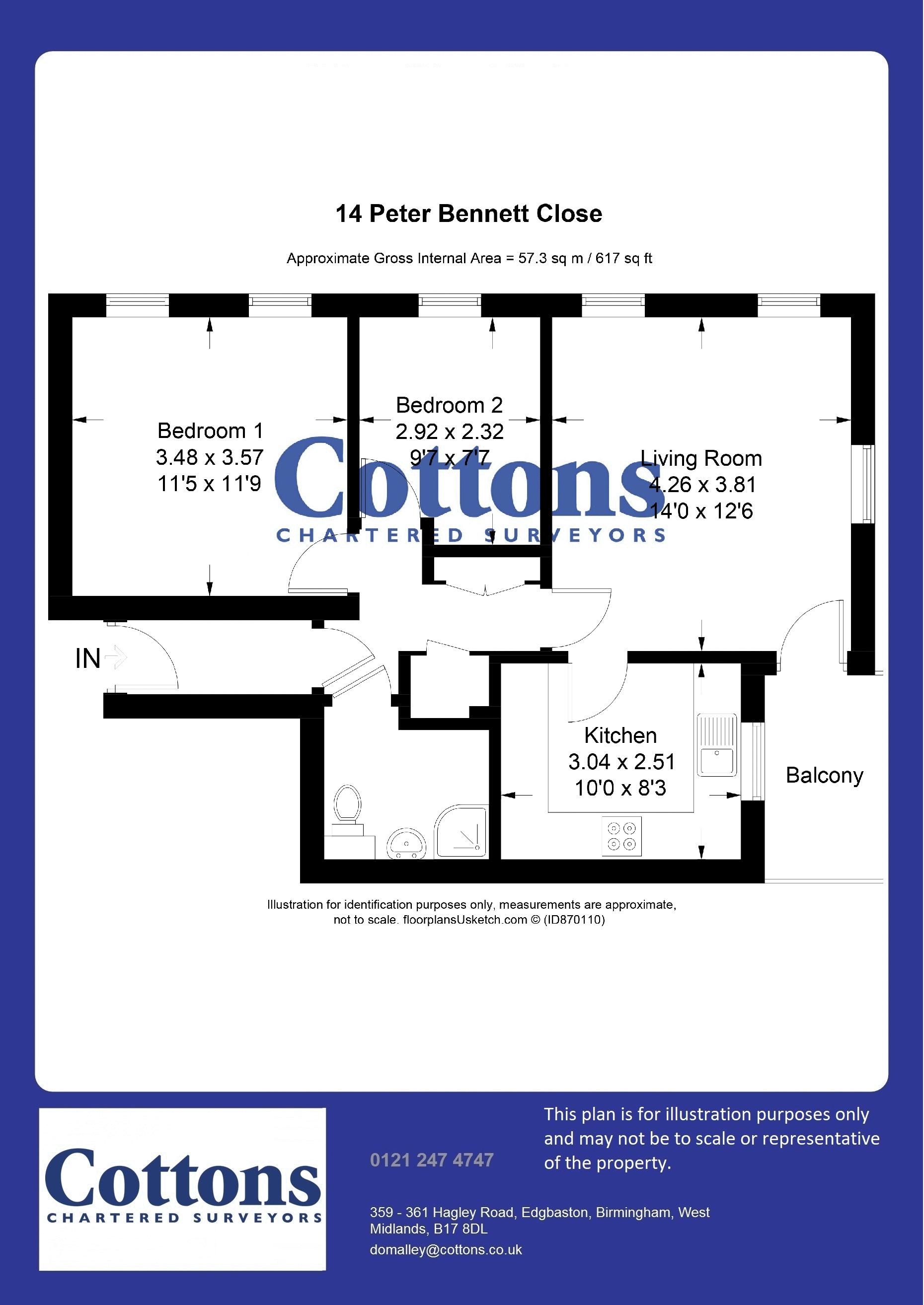 Court Oak Road, Harborne, Birmingham B17, 2 bedroom property for sale