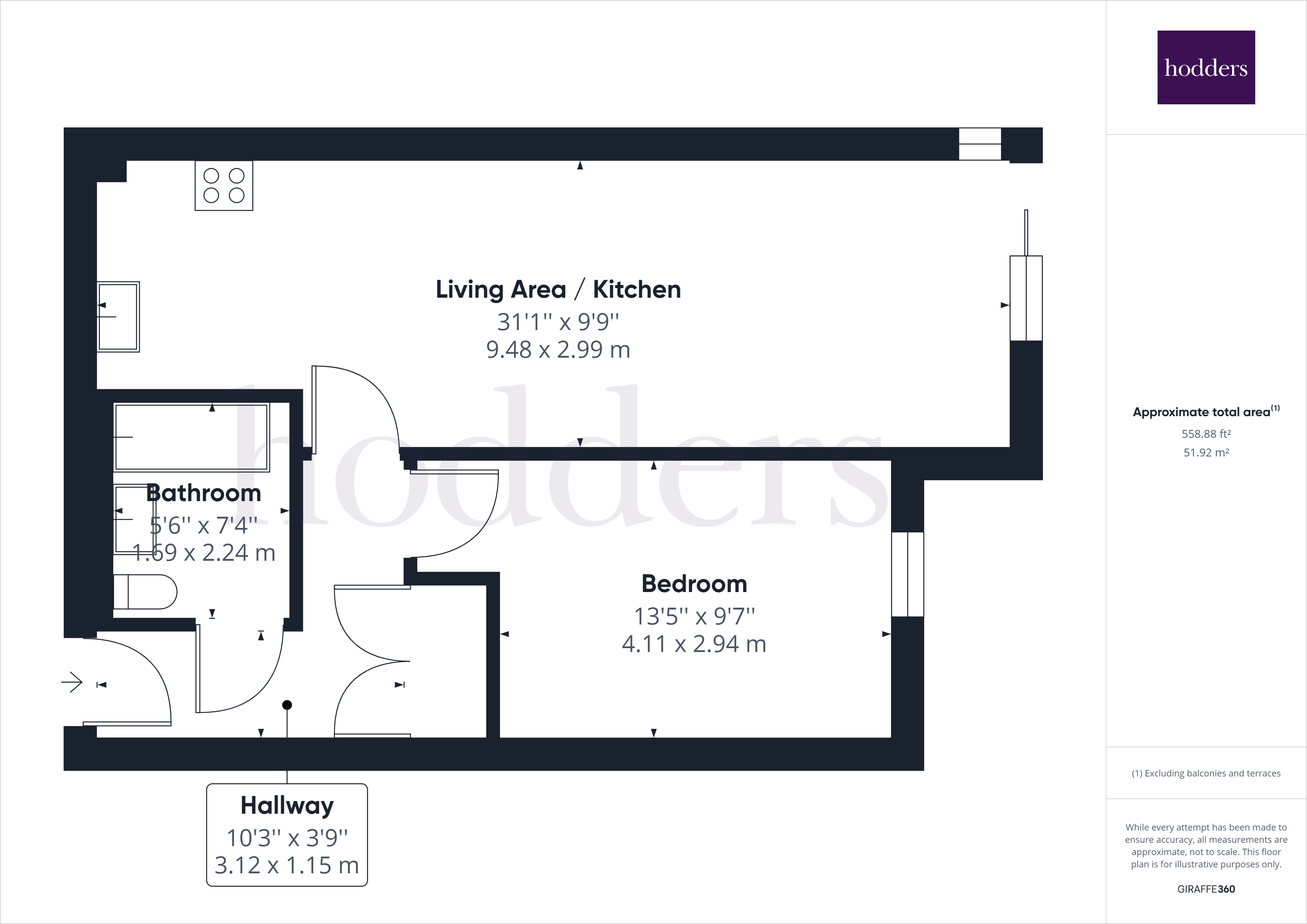 Oak House, Victory Park Road, Addlestone, Surrey KT15, 1 bedroom flat