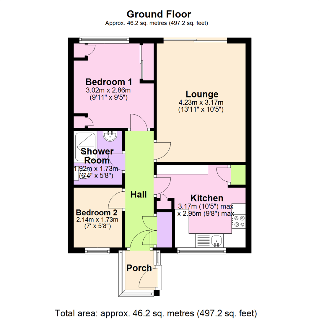 Calverton Road, Arnold, Nottingham NG5, 2 bedroom terraced bungalow for